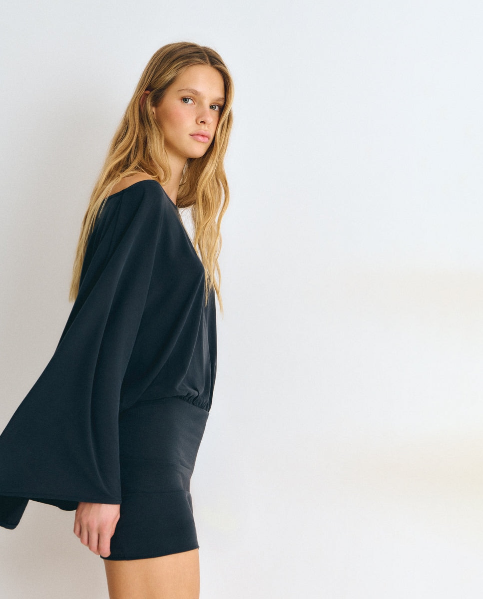 Imagen 4 de Vestido corto con capa - Brownie - Negro Negro