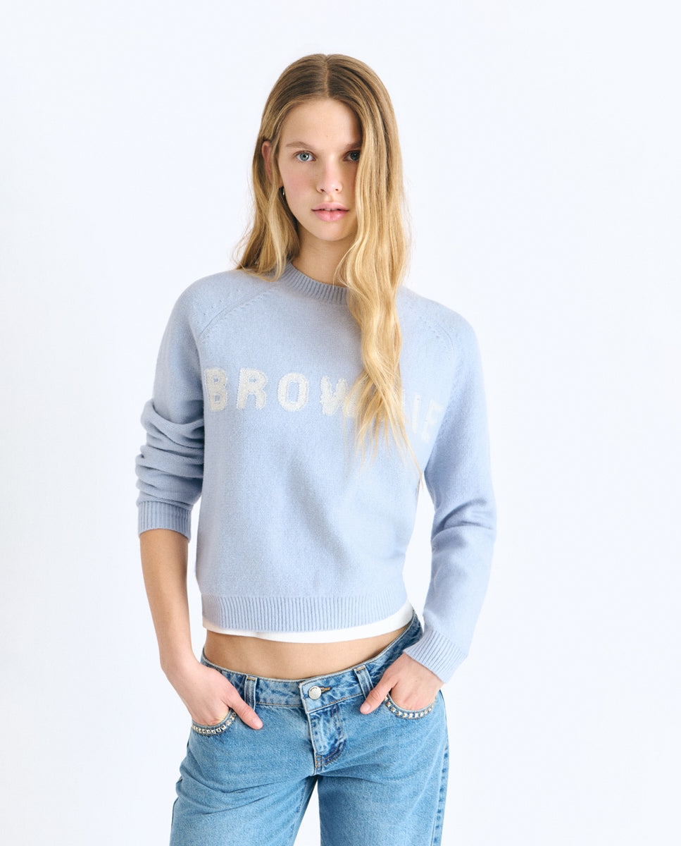 Imagen 1 de Jersey de mujer con logo y lentejuelas Azul
