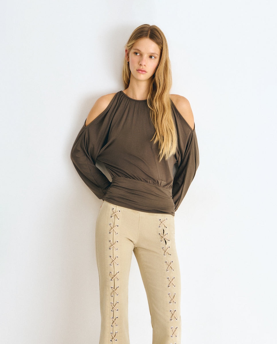 Pantalón de campana de mujer con cordones - Brownie - Arena Arena-4