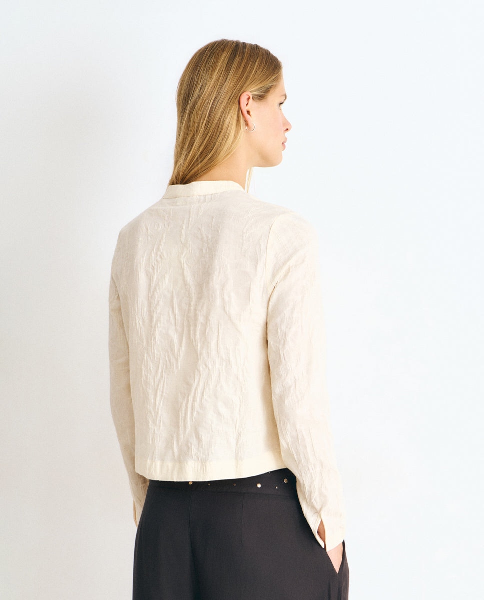 Blusa de mujer con detalle de botones - Brownie - Crudo Crudo-2