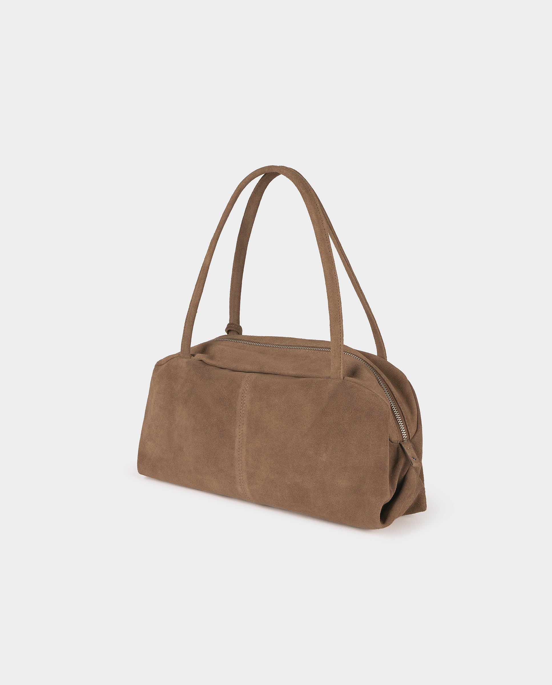 Bolso de hombro de mujer de piel con charms - Brownie - Marrón Marrón-4