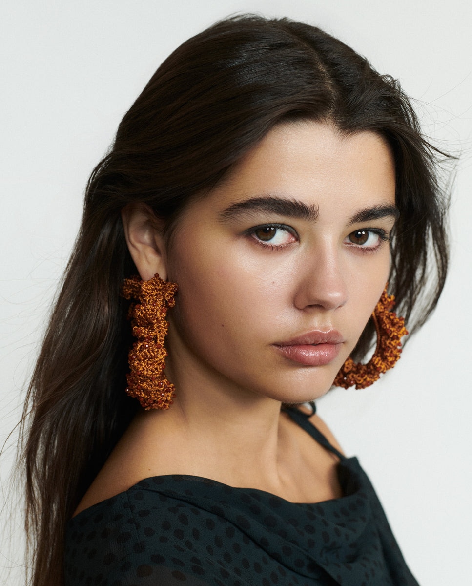 Imagen 1 de Pendientes aros grandes naranjas Naranja