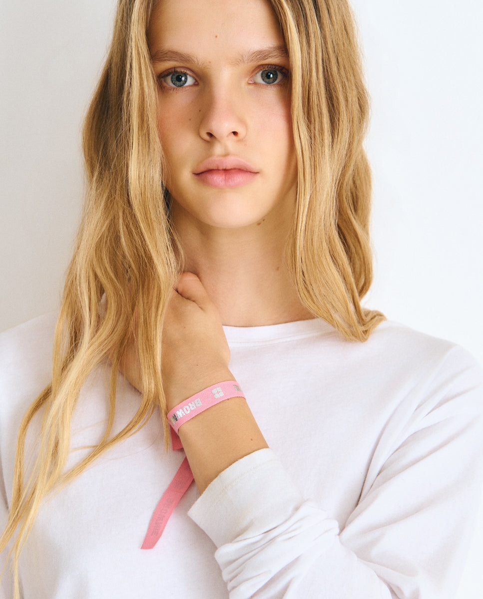Pulsera colaboración con la aecc - Brownie - Rosa Rosa-1