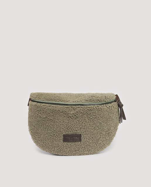 Imagen 0 de Bandolera pequeña de mujer efecto rizo con cierre de cremallera