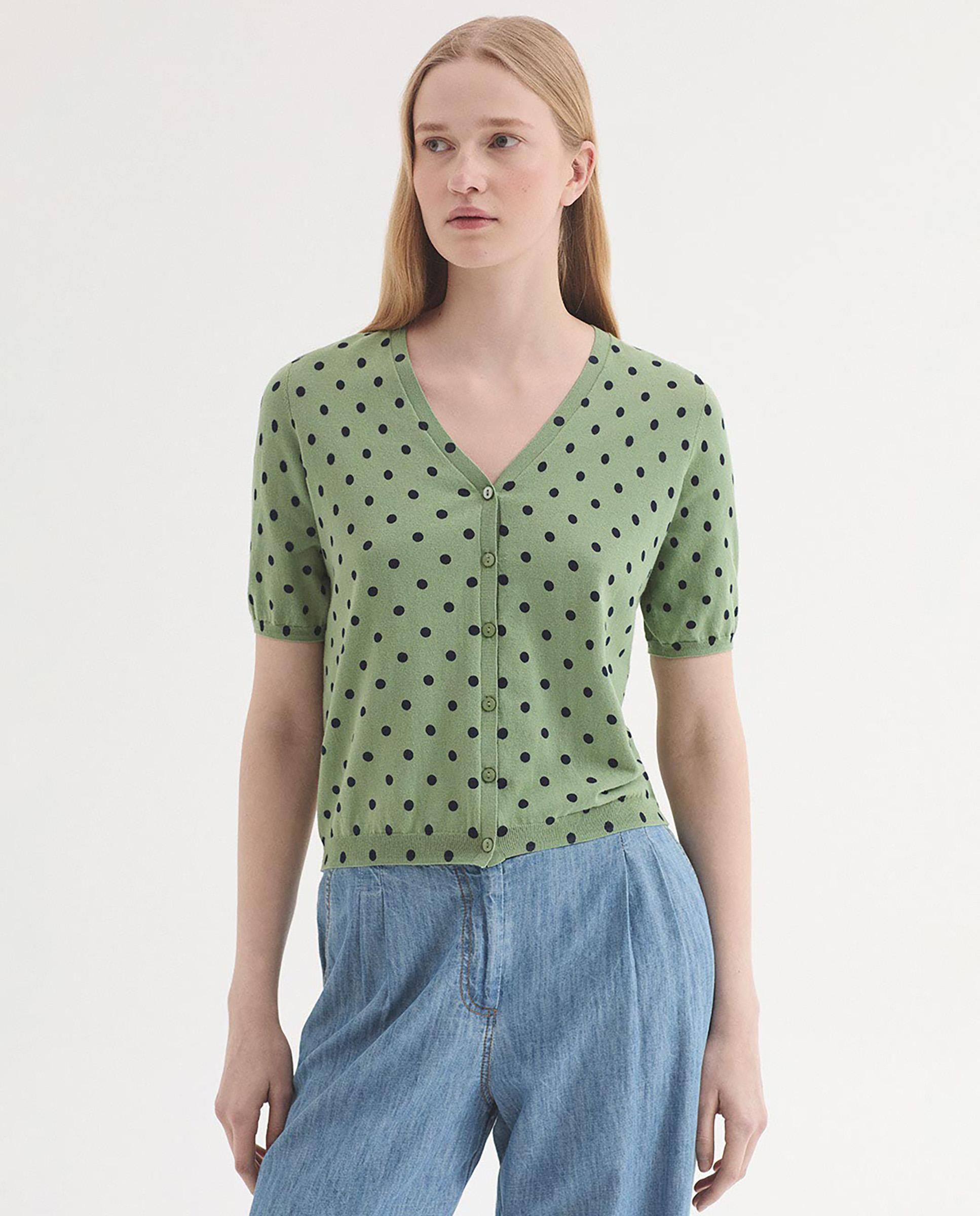 Nice Things - Jersey de mujer 100% algodón con lunares.
