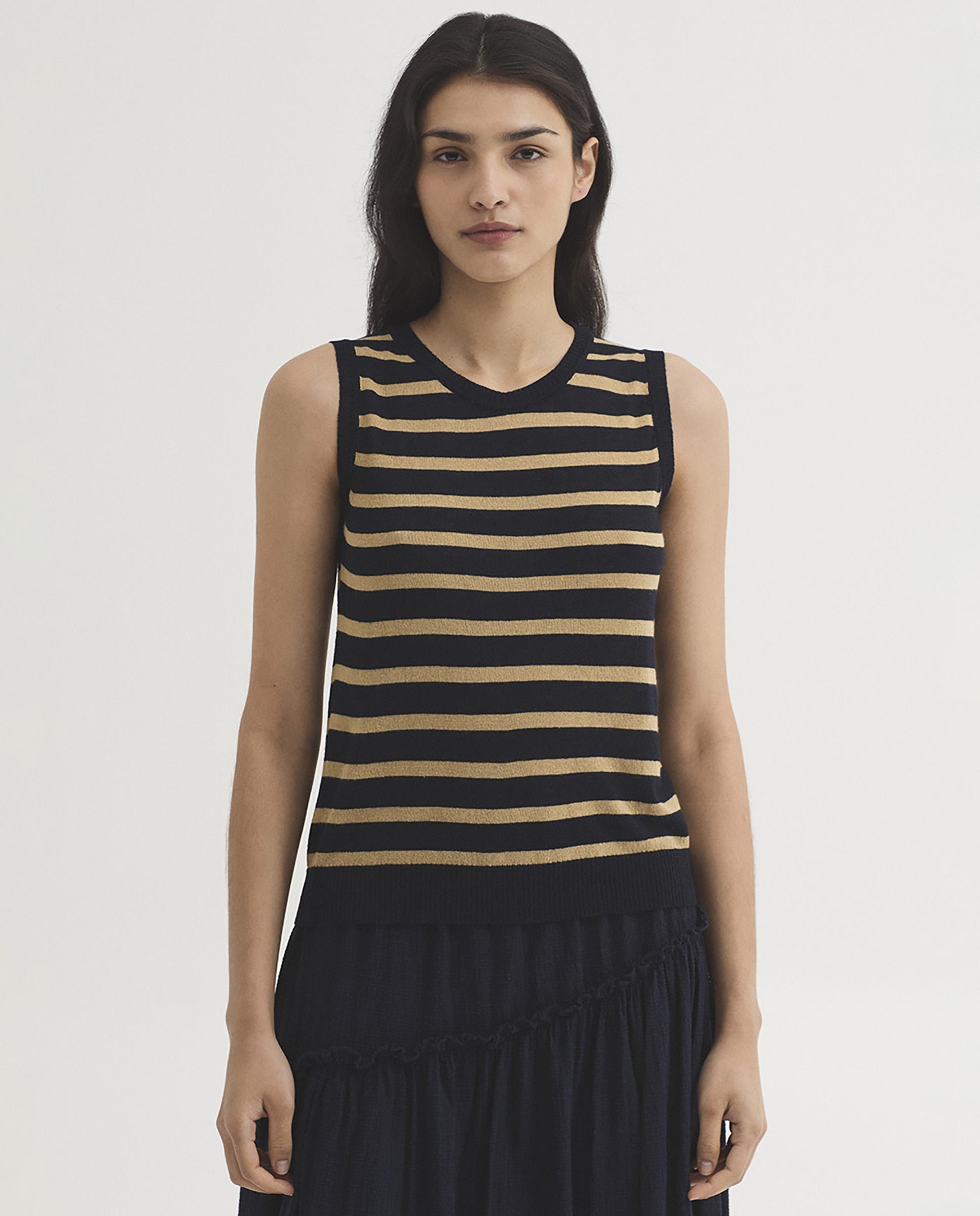 Nice Things - Top de mujer de rayas sin mangas.