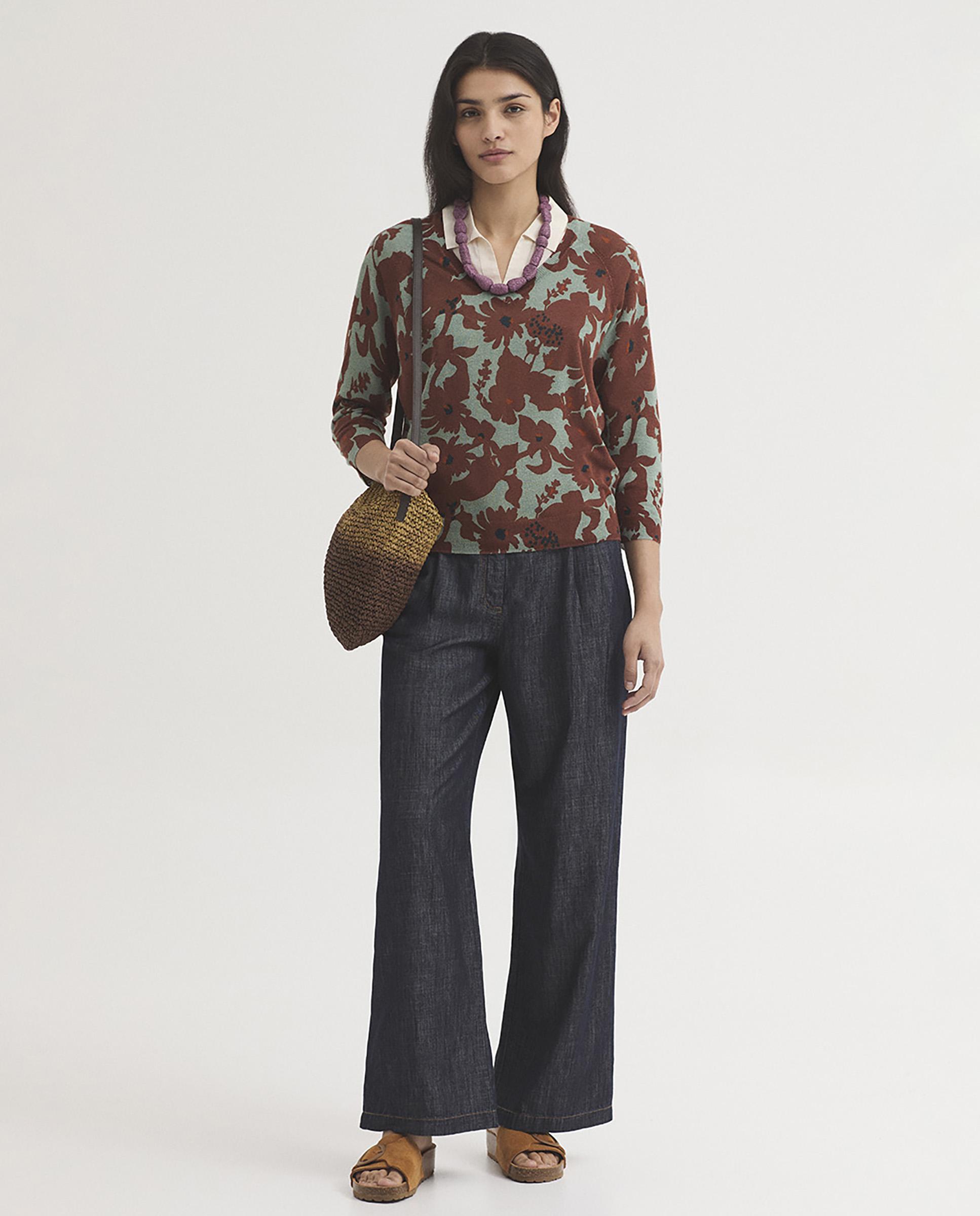 Nice Things - Jersey de mujer con estampado de flores.