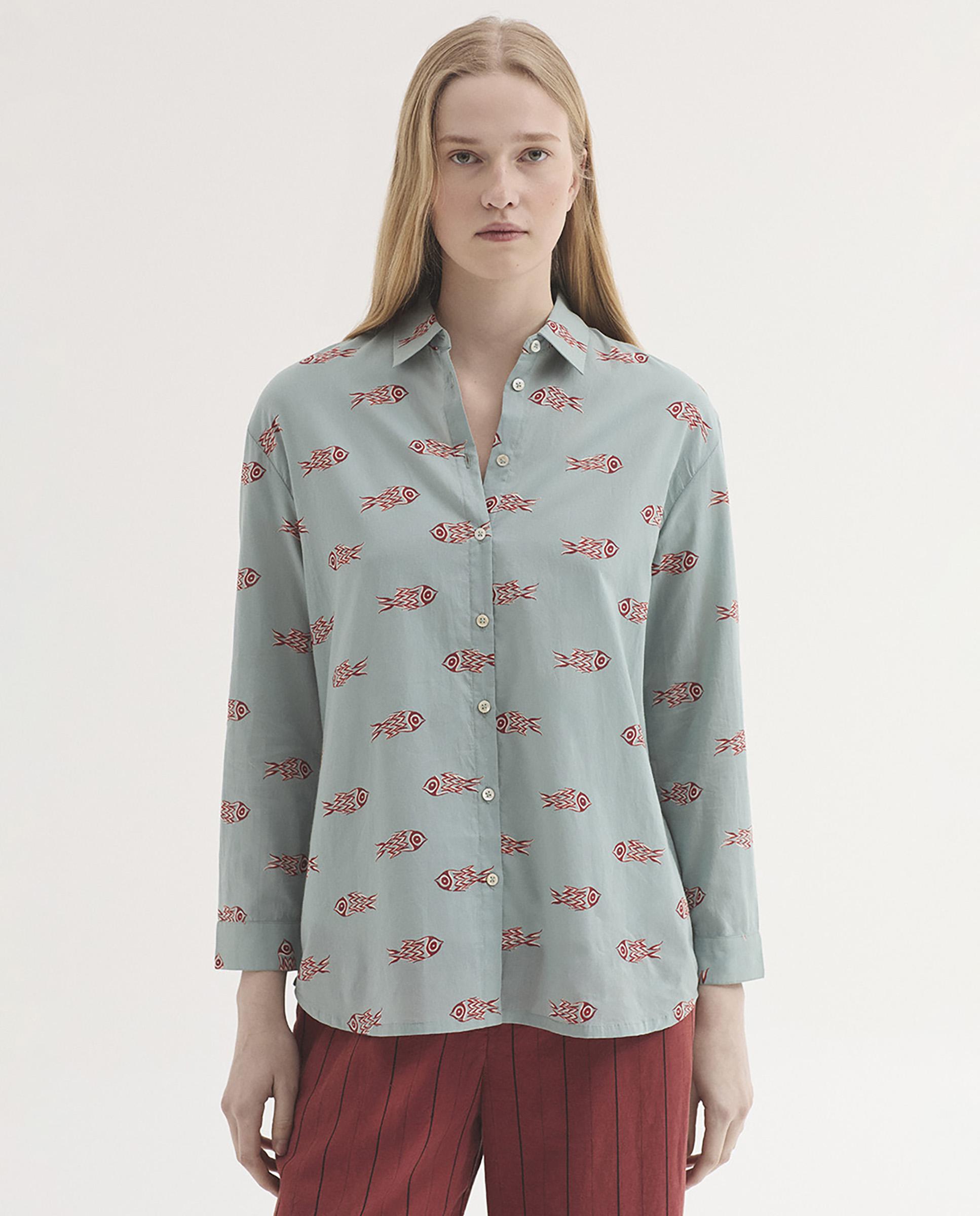 Nice Things - Camisa de mujer 100% algodón con estampados.