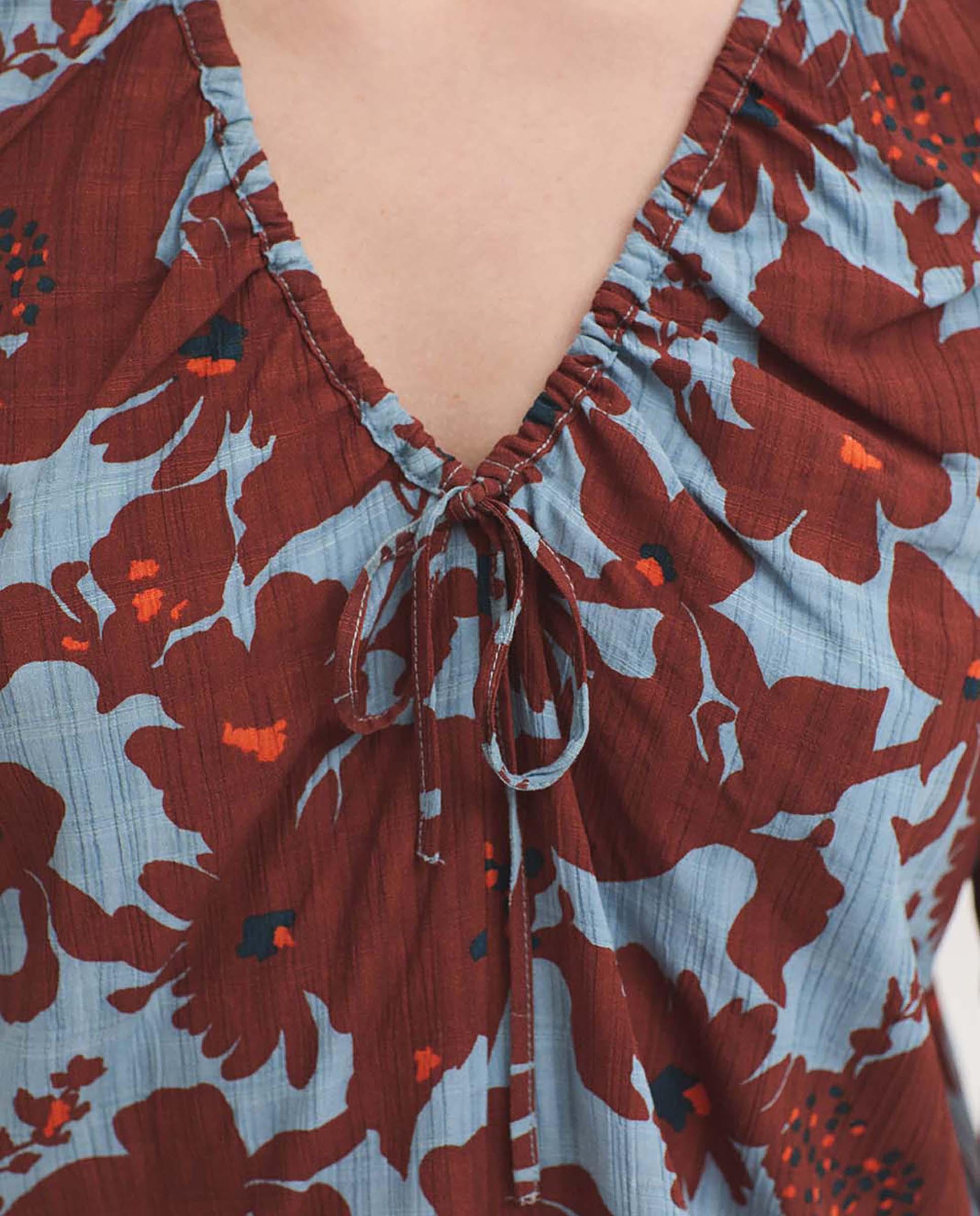 Top de mujer con estampado de flores y escote de pico - Nice Things - Multicolor Multicolor-3
