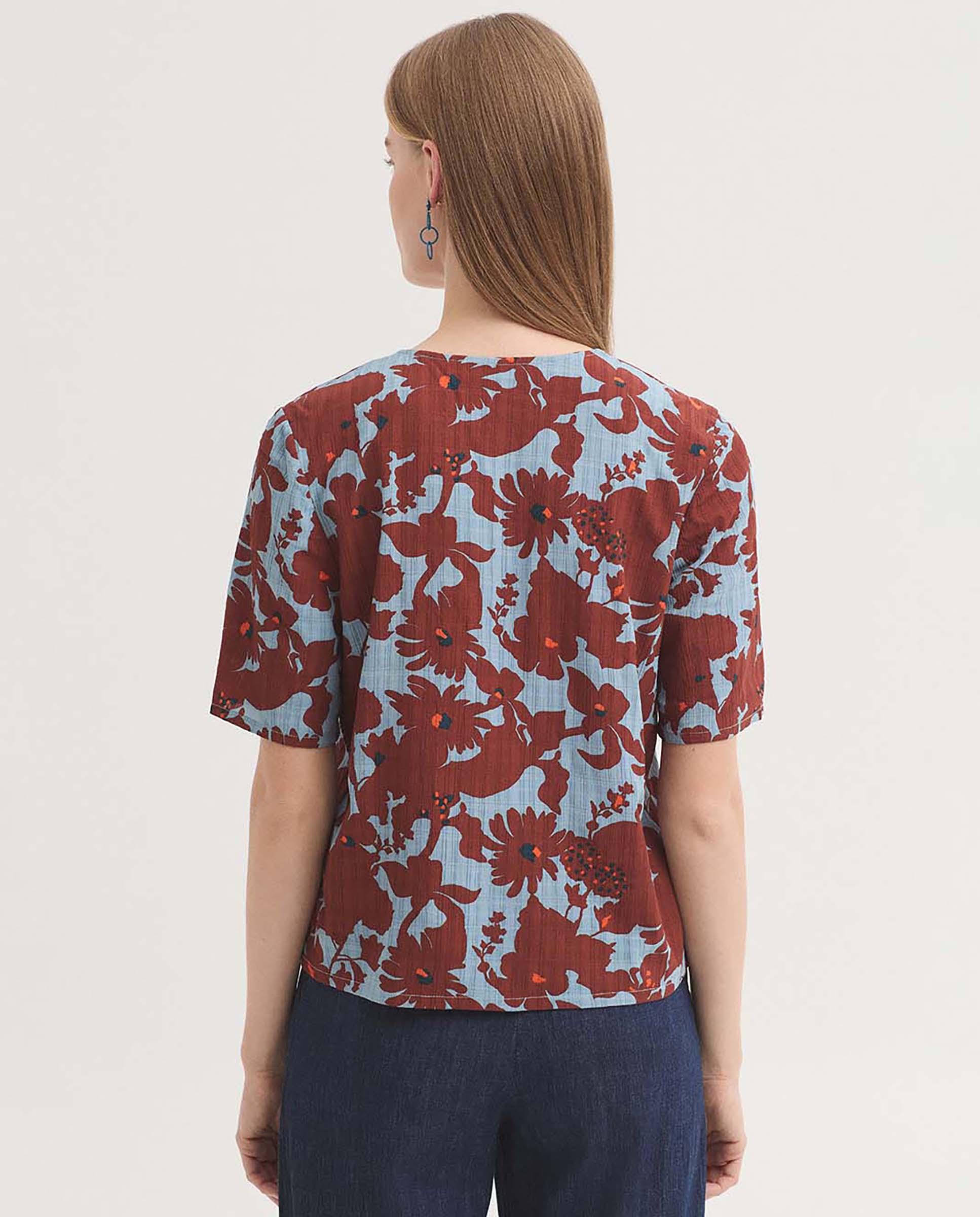 Top de mujer con estampado de flores y escote de pico - Nice Things - Multicolor Multicolor-4
