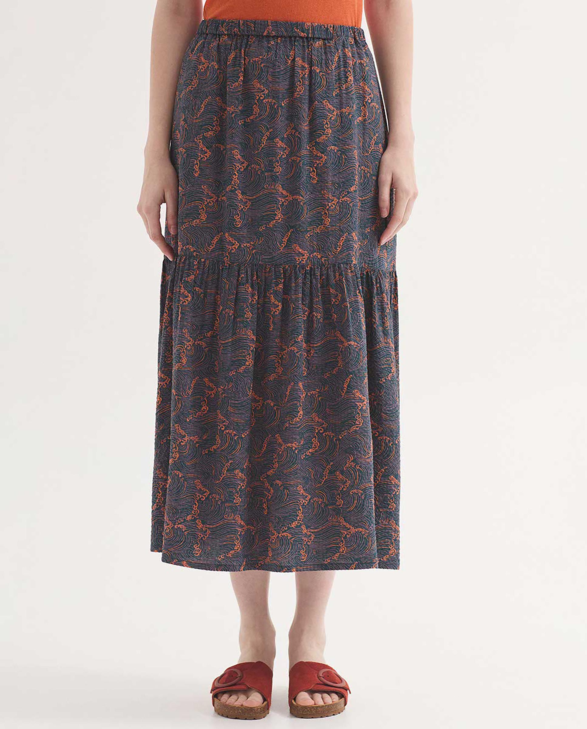 Nice Things - Falda midi con volantes y estampados.