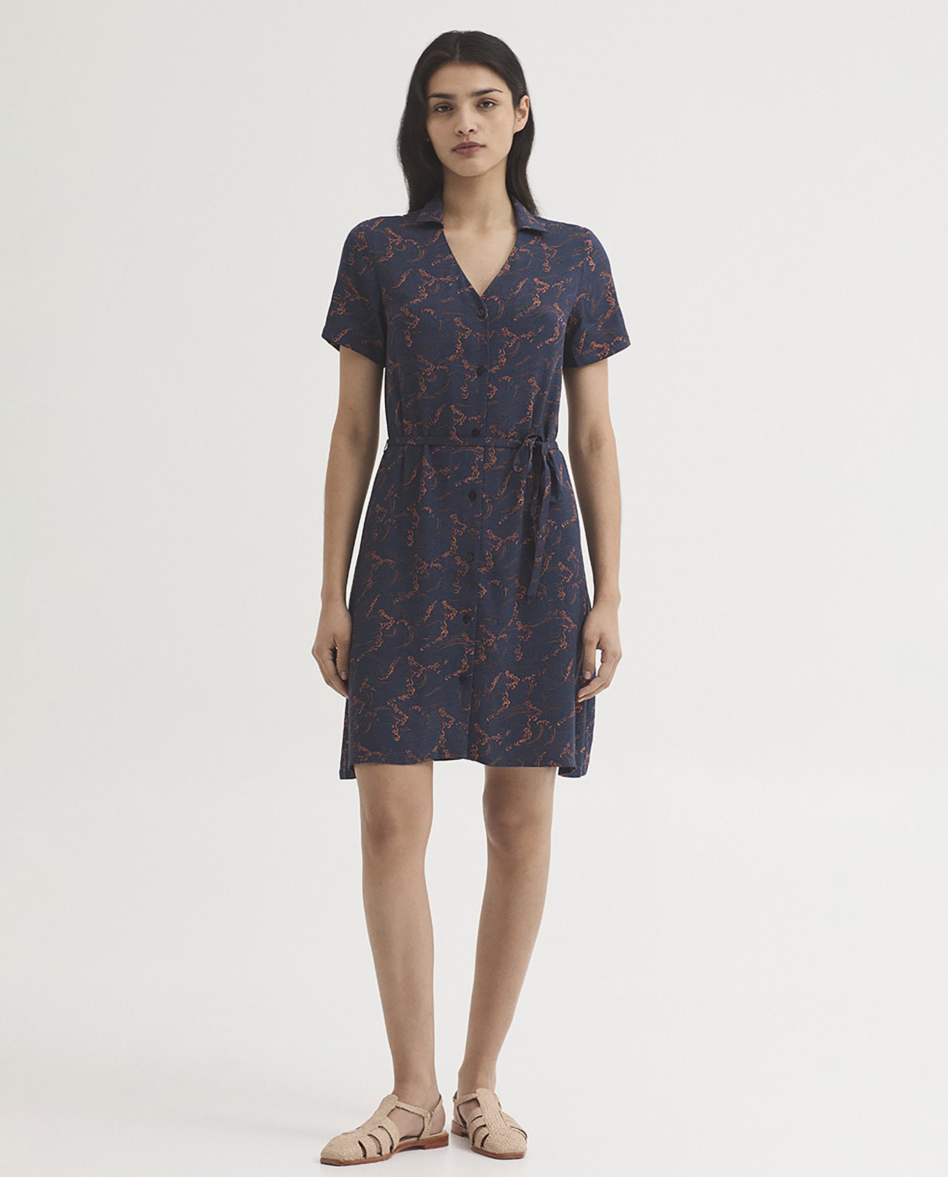 Nice Things - Vestido corto con cuello camisero.