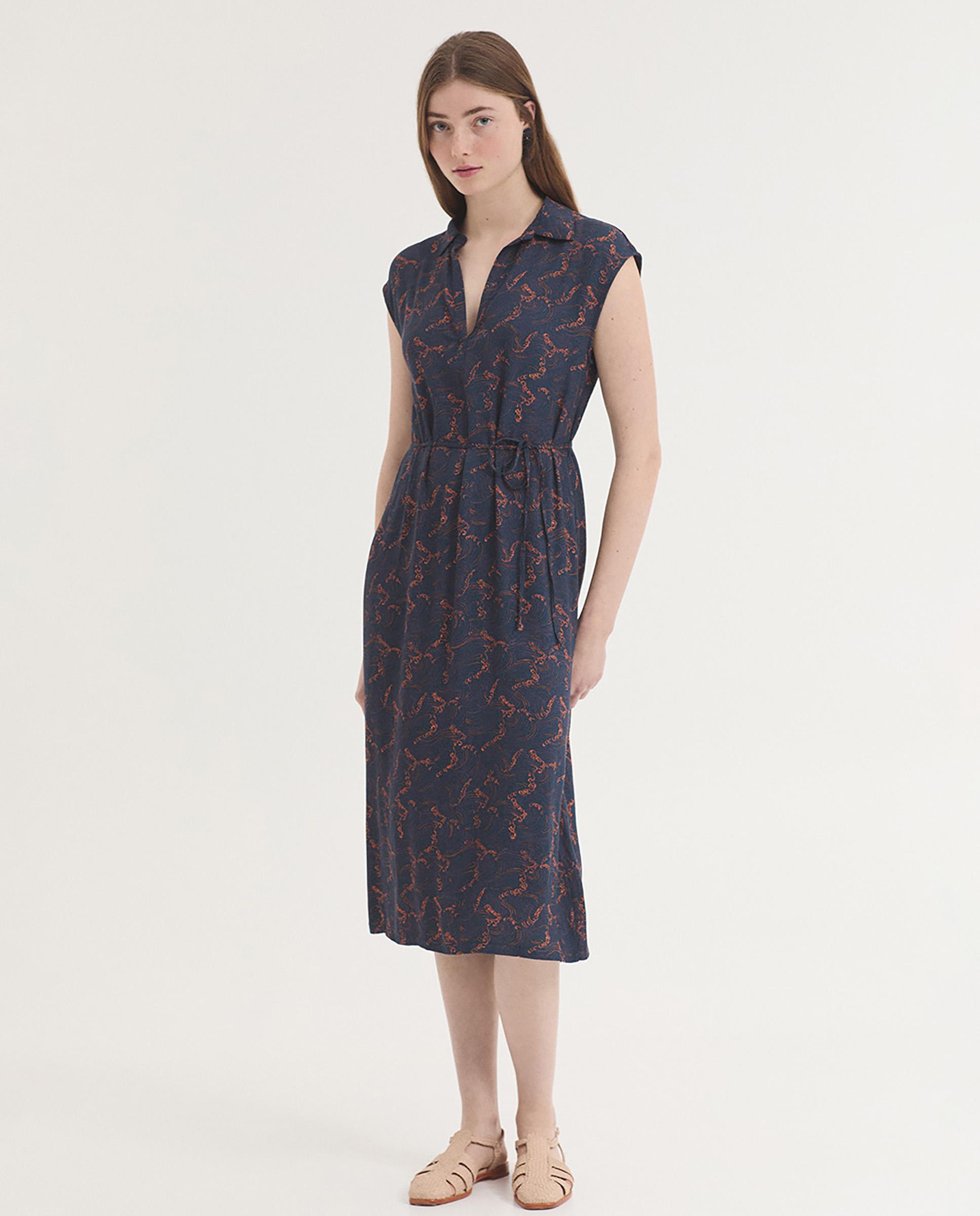 Nice Things - Vestido midi estampado con cinturón.