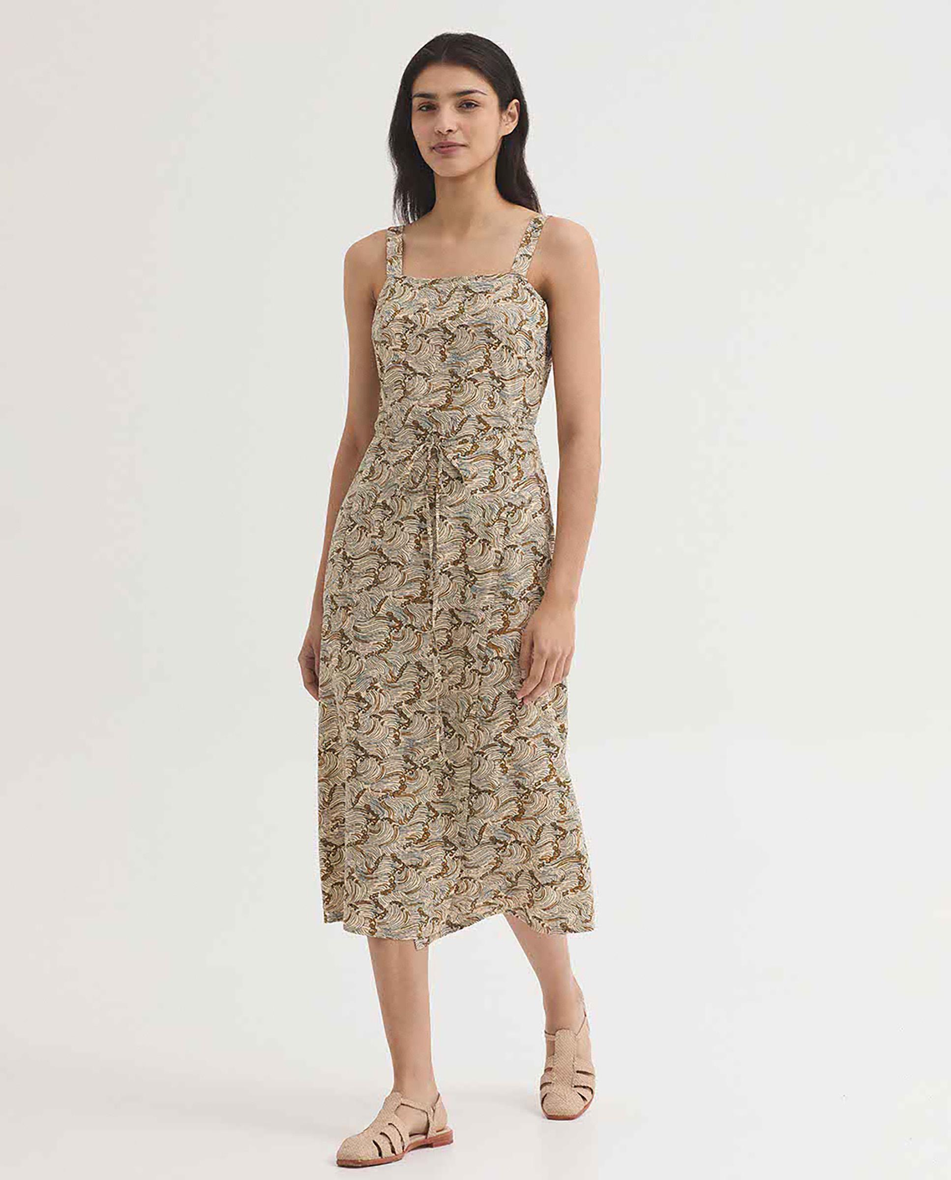 Nice Things - Vestido midi estampado con tirantes.