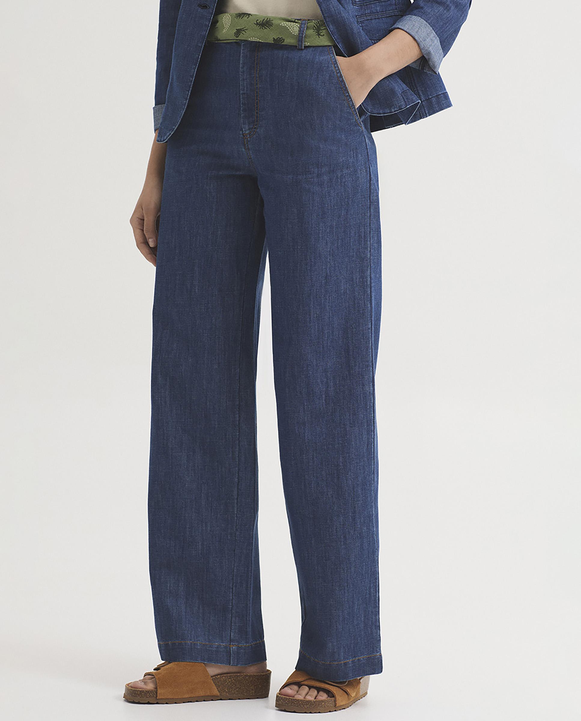 Nice Things - Pantalones rectos de mujer estilo tejano.
