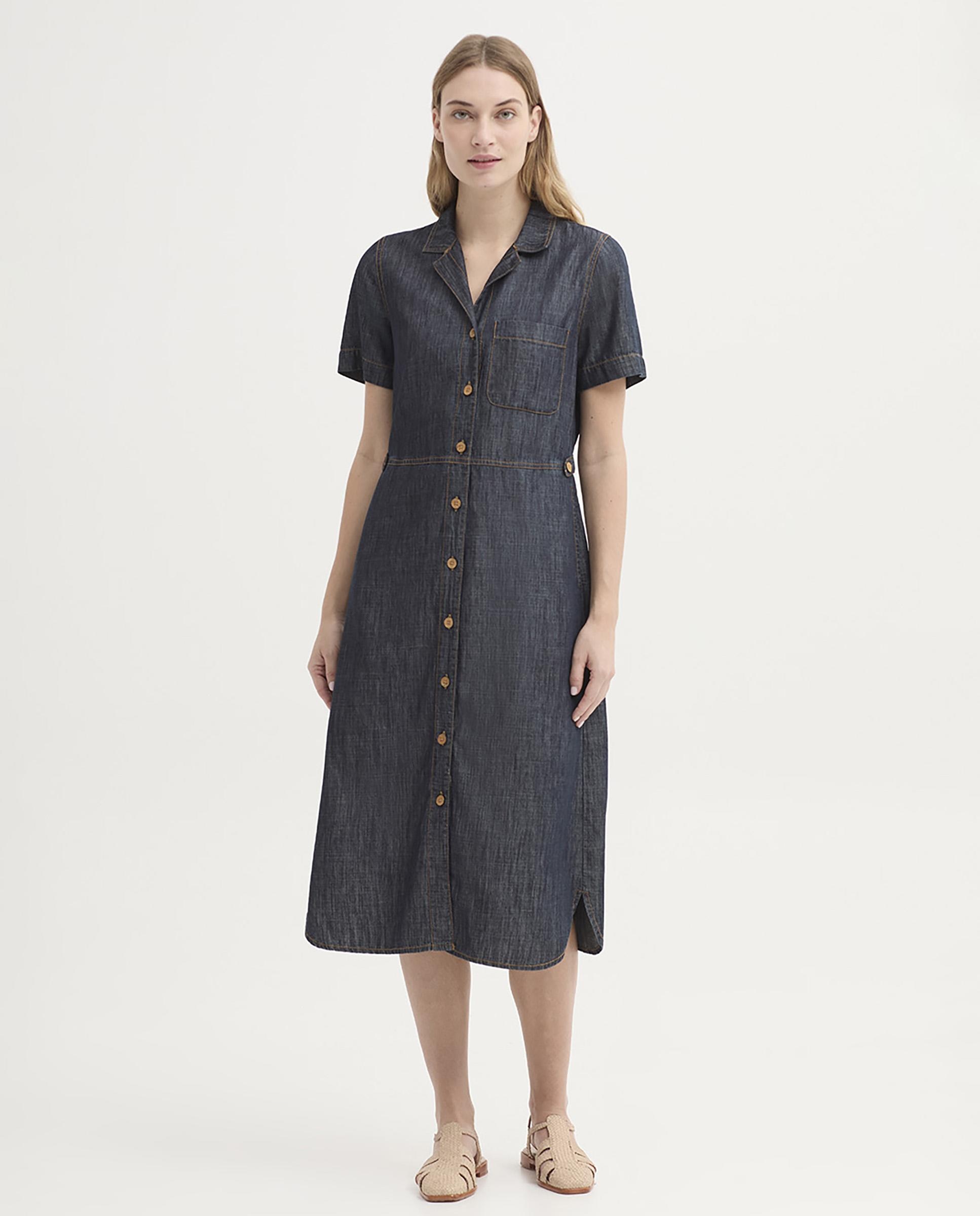 Nice Things - Vestido midi con cuello camisero y manga corta.