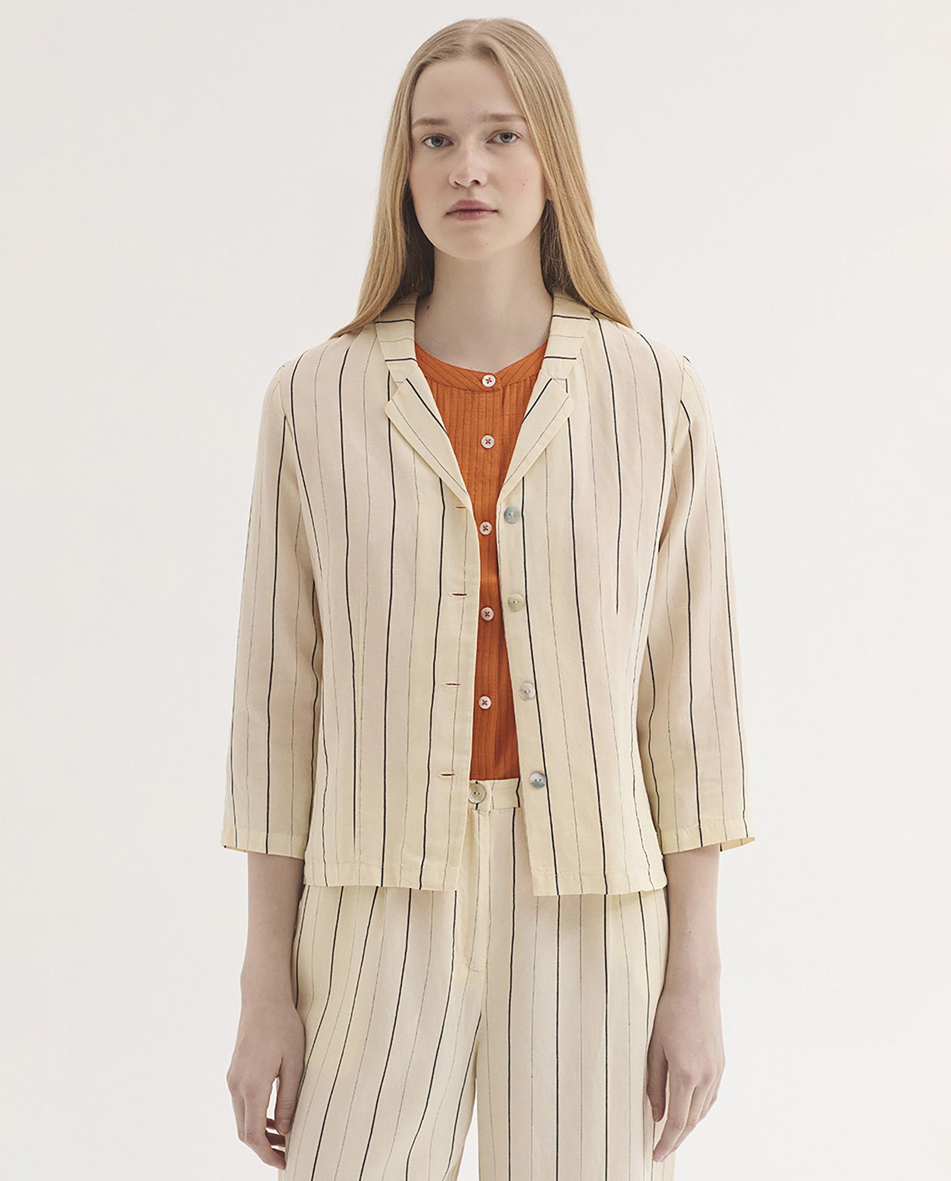 Nice Things - Chaqueta de mujer de rayas con mangas francesa.