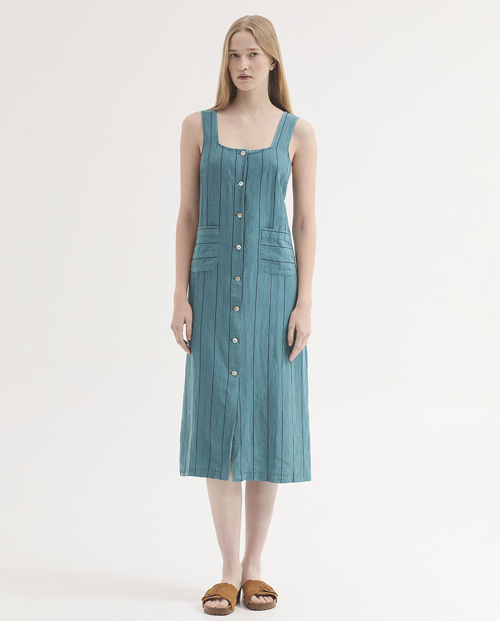 Nice Things - Vestido midi de rayas con tirantes anchos.