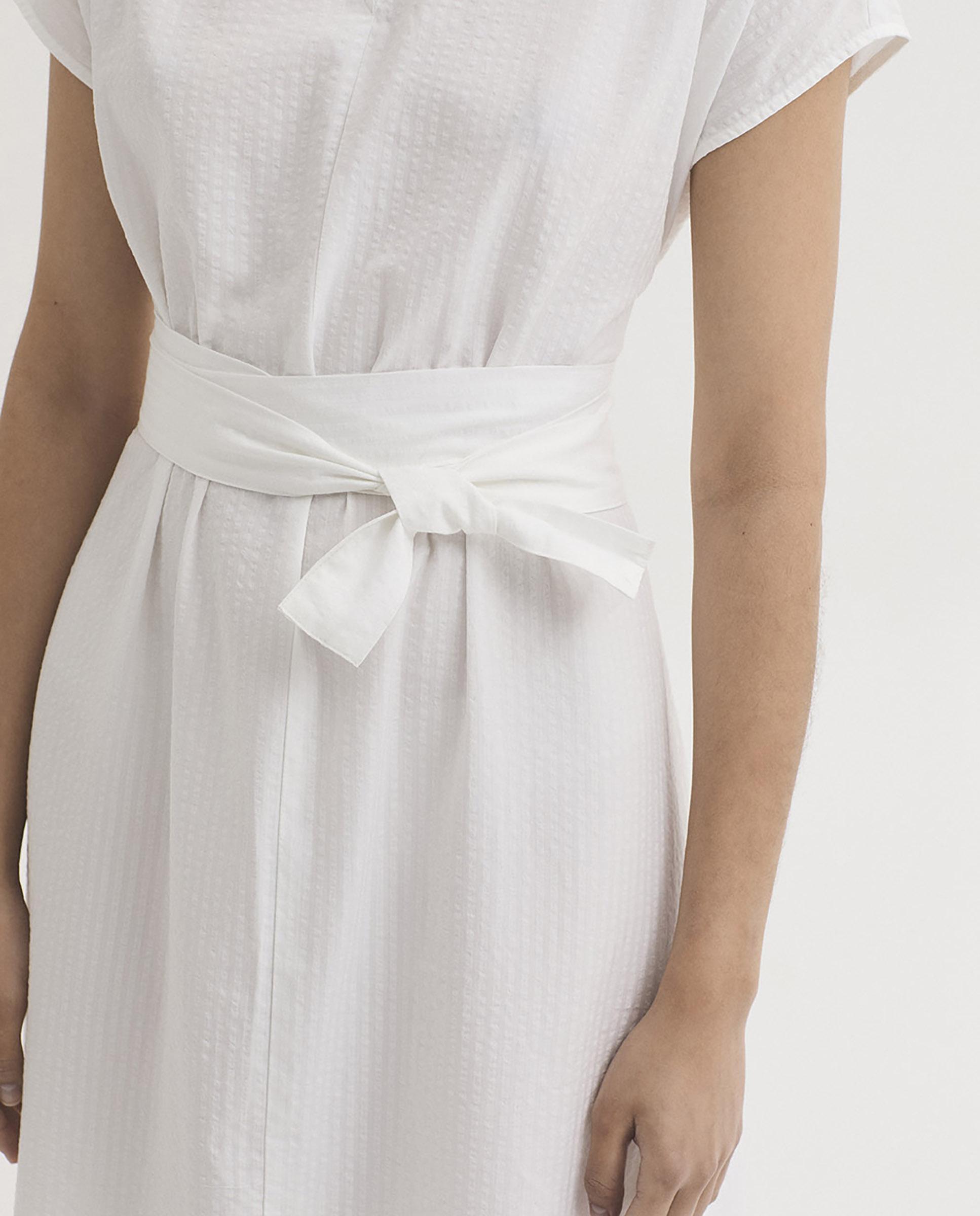 Vestido midi envolvente con escote de pico - Nice Things - Blanco Blanco-3