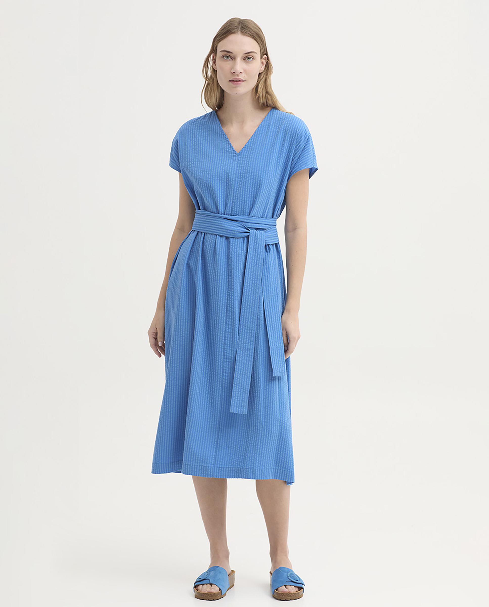 Nice Things - Vestido midi con escote de pico y tiras en la cintura.