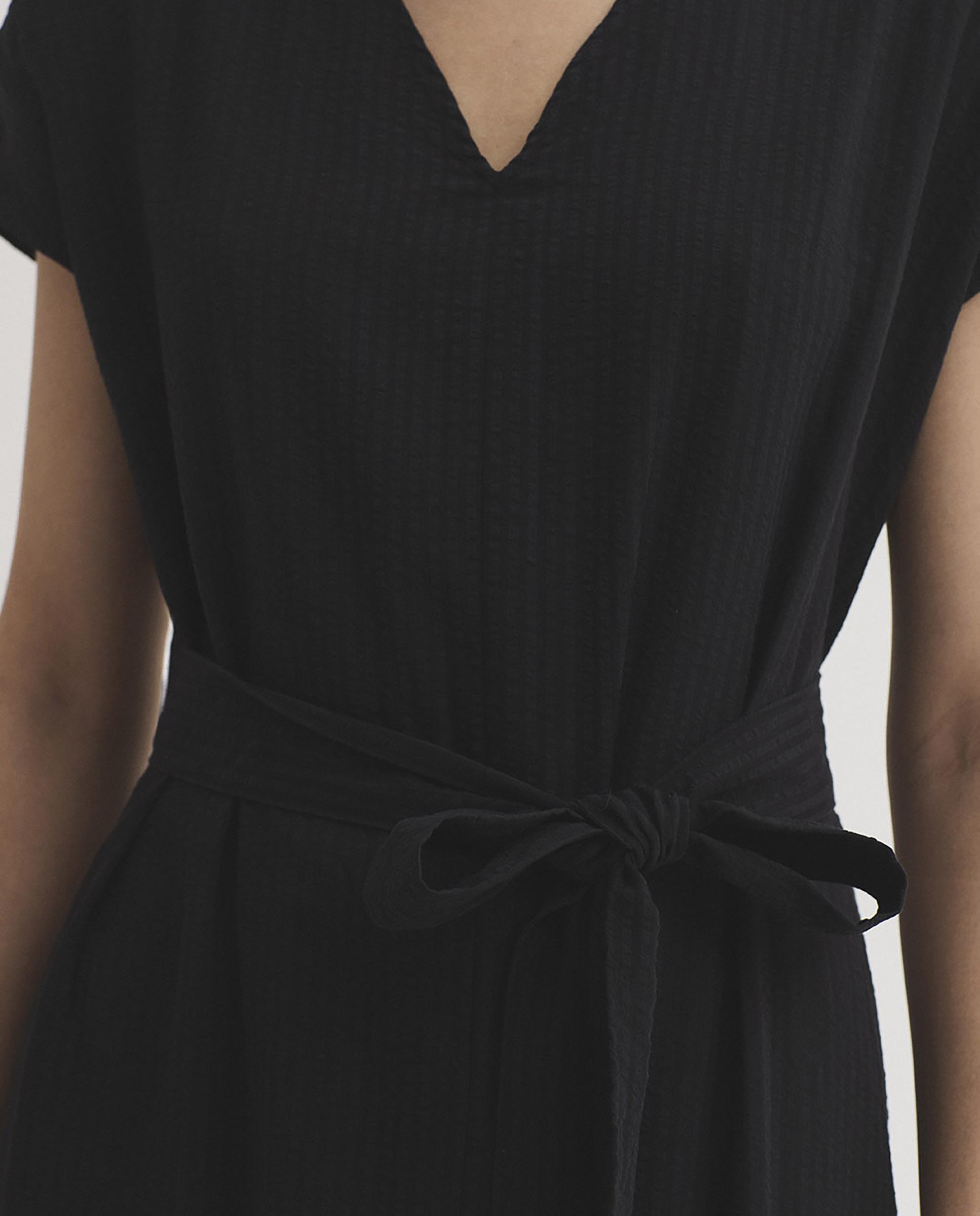 Vestido midi envolvente con escote de pico - Nice Things - Negro Negro-3