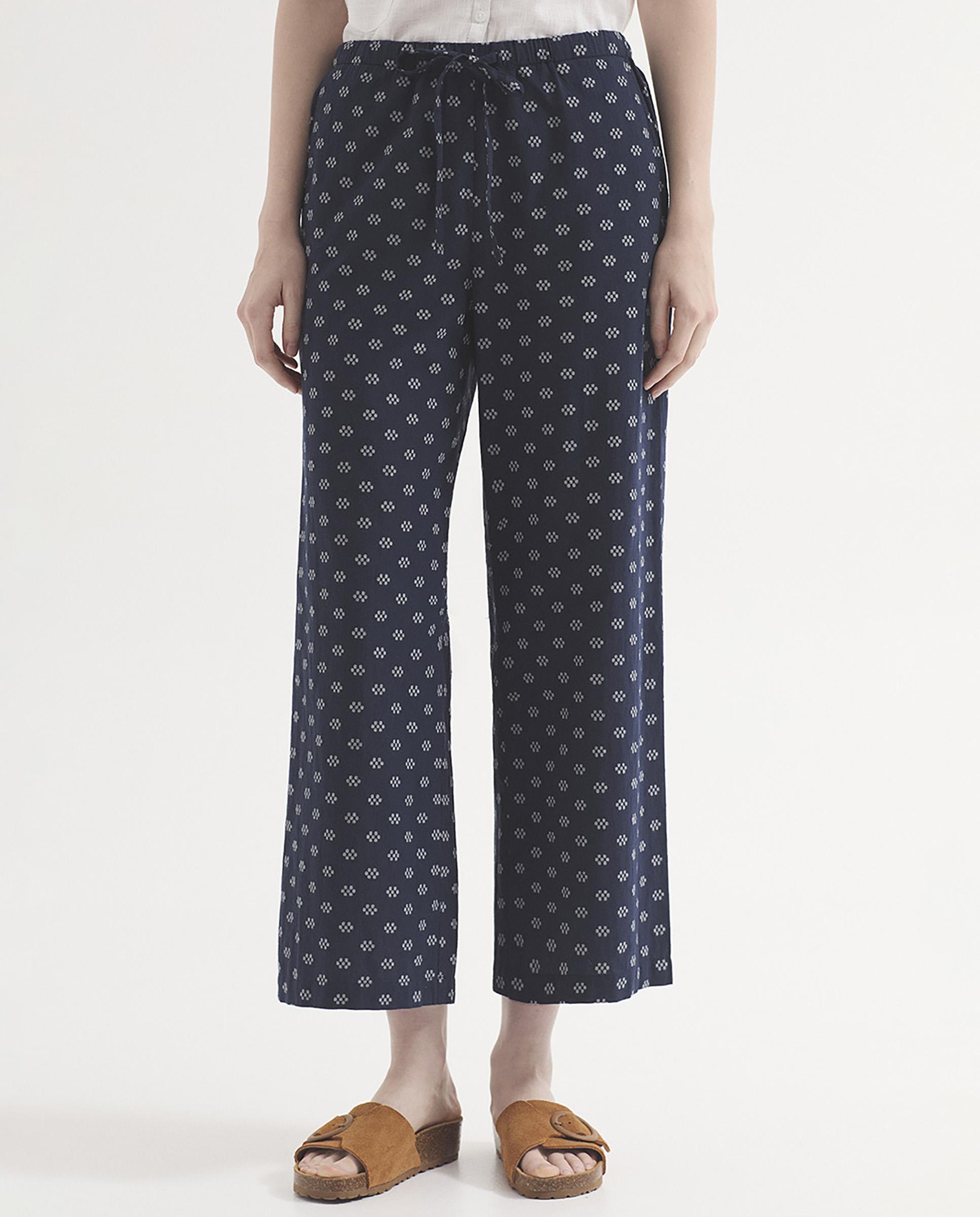 Nice Things - Pantalones rectos de mujer con estampados y cinturilla elástica.