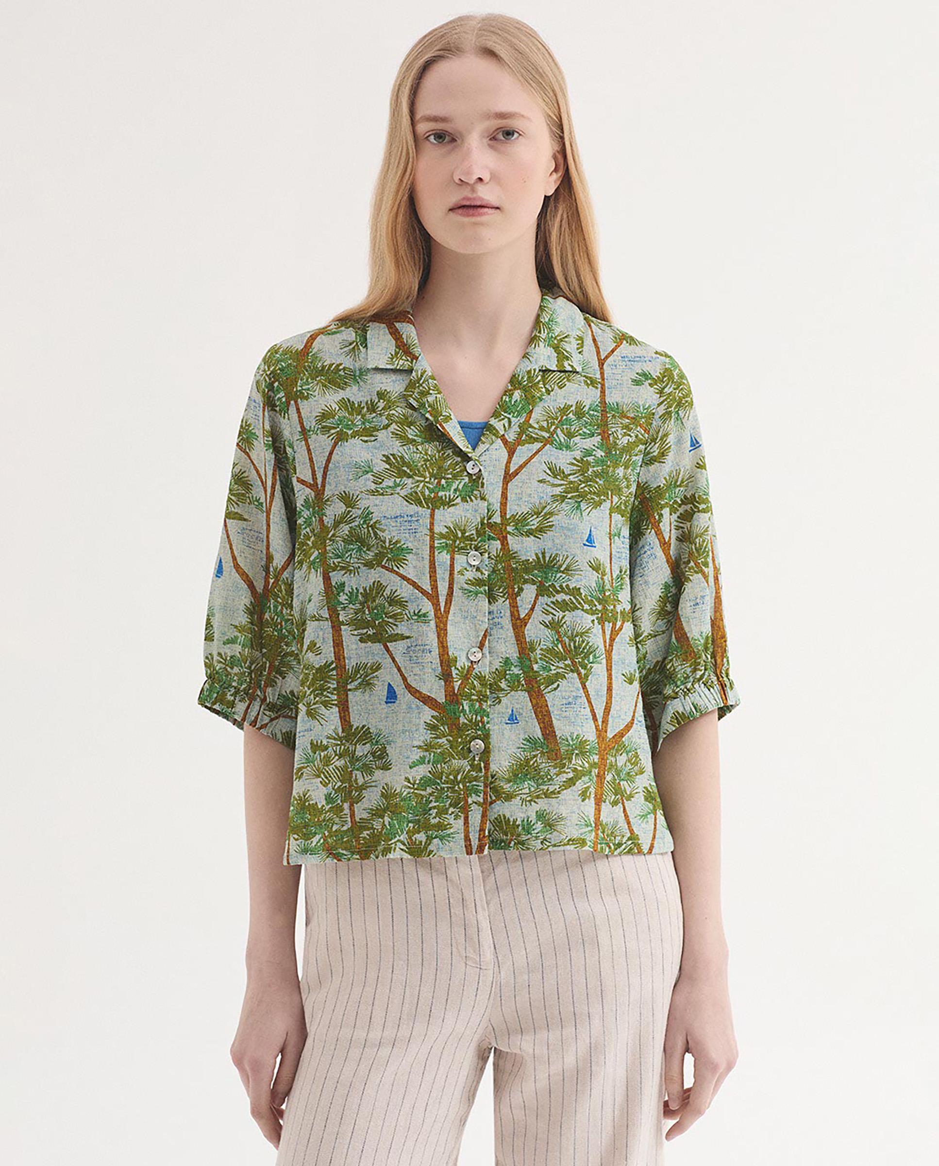 Nice Things - Camisa de mujer de manga corta con estampado.