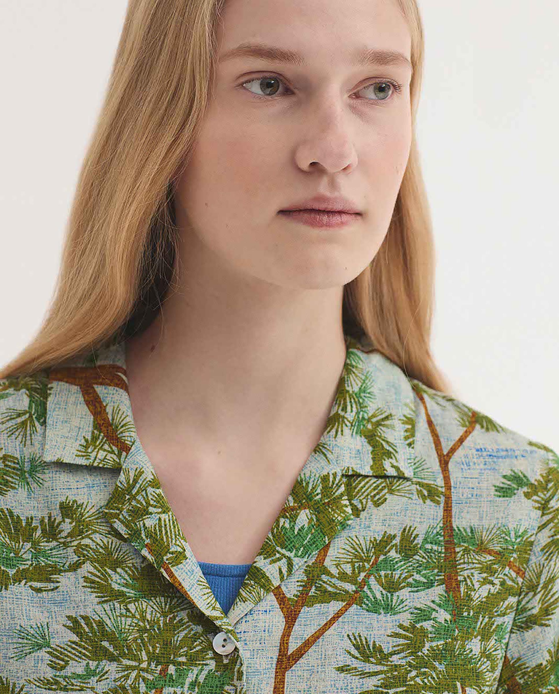 Camisa de mujer de manga corta con estampado - Nice Things - Crudo Crudo-2
