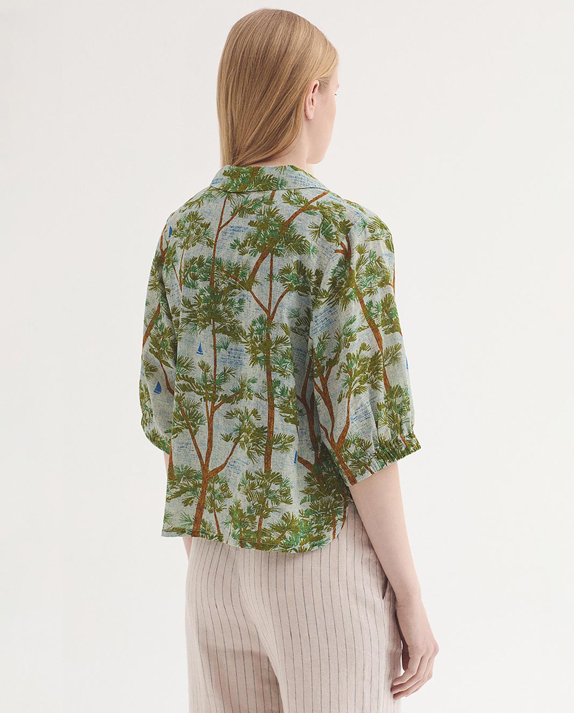 Camisa de mujer de manga corta con estampado - Nice Things - Crudo Crudo-4