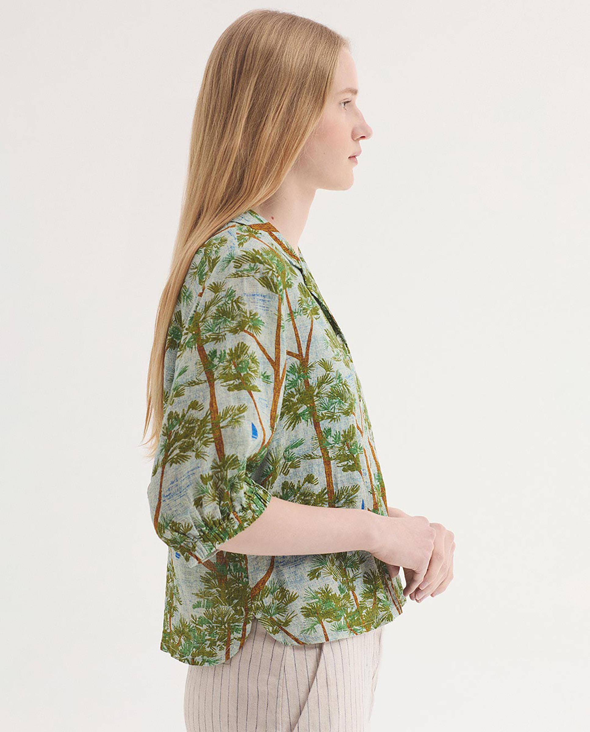 Camisa de mujer de manga corta con estampado - Nice Things - Crudo Crudo-5