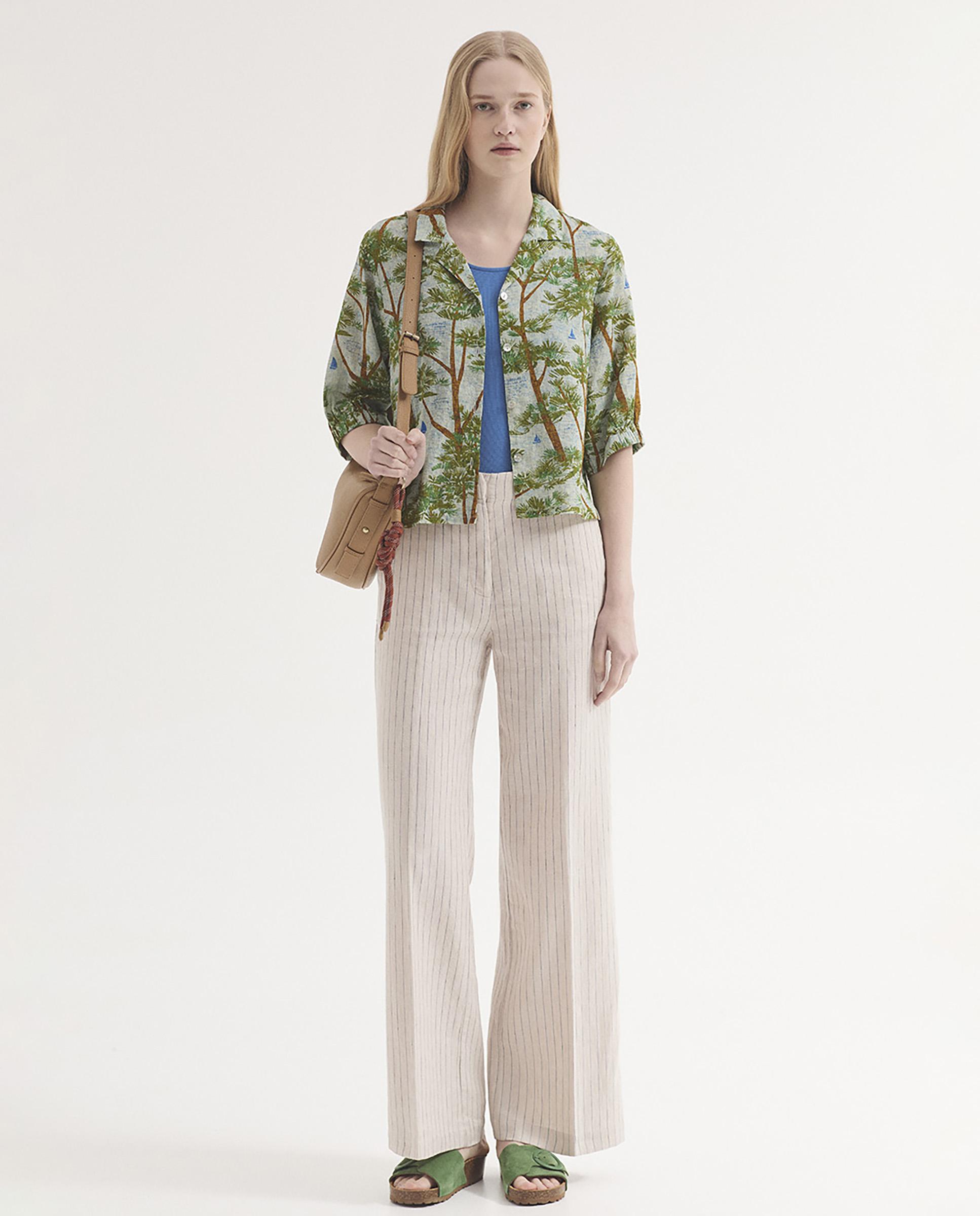 Camisa de mujer de manga corta con estampado - Nice Things - Crudo Crudo-6