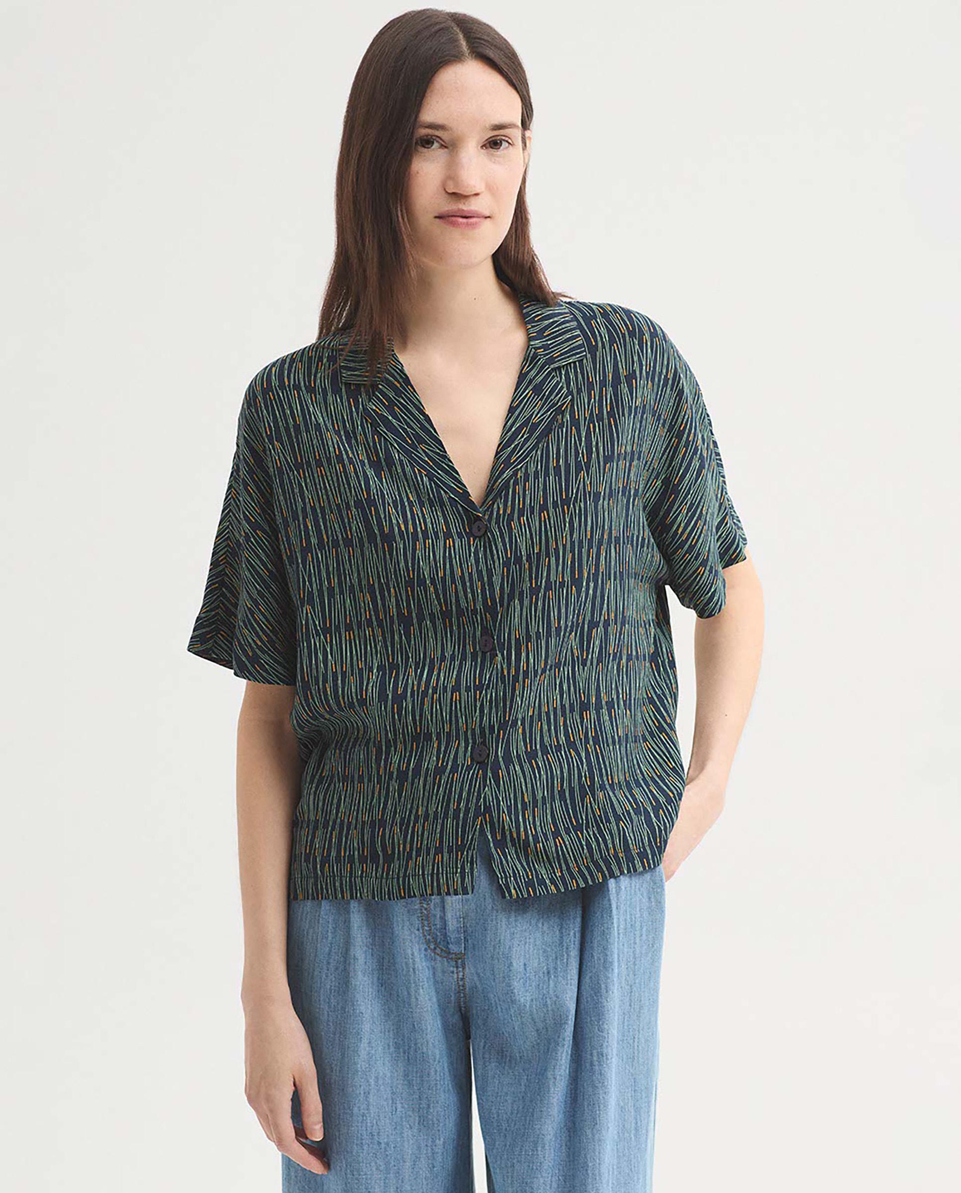 Nice Things - Camisa de mujer 100% algodón con estampado paisley.