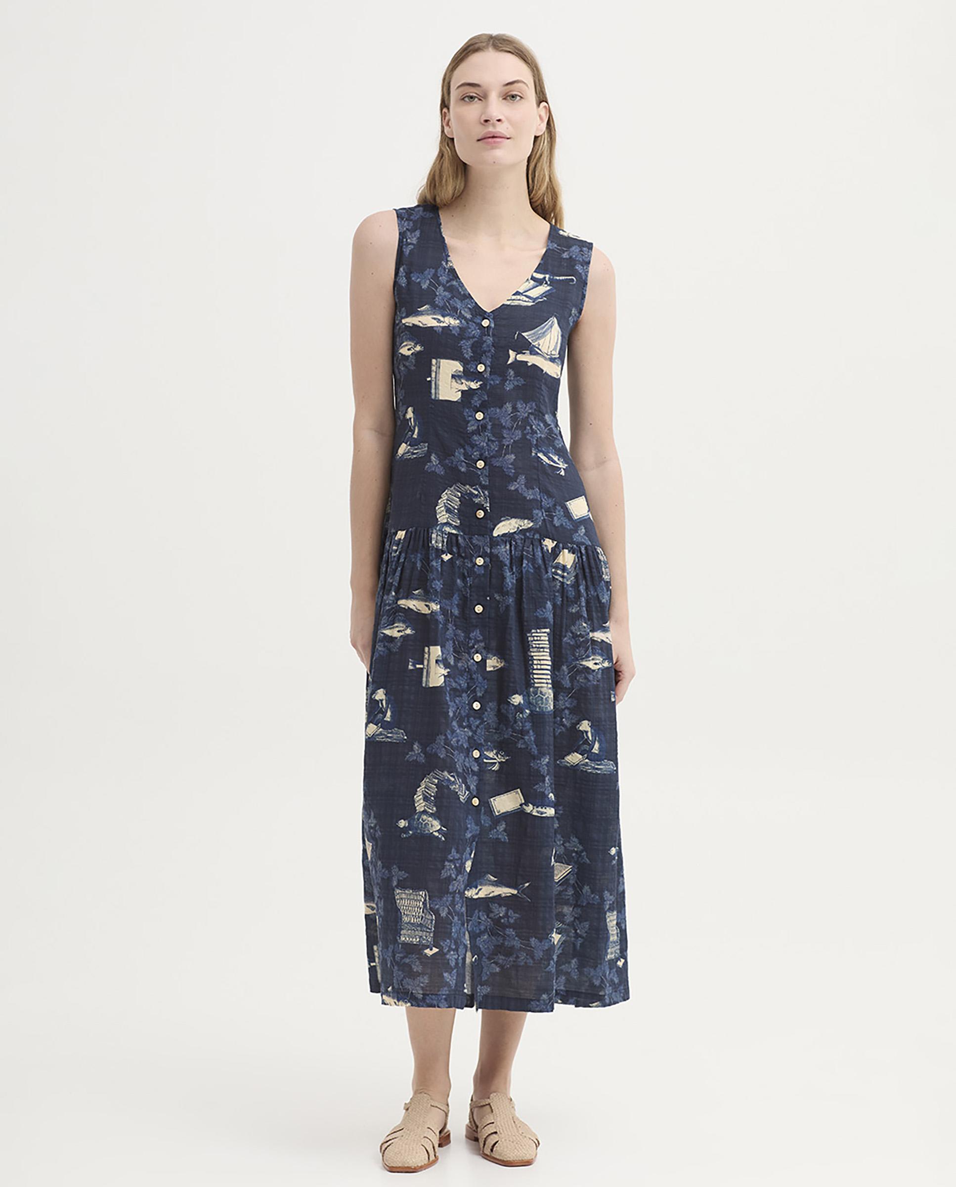 Nice Things - Vestido largo estampado sin mangas.