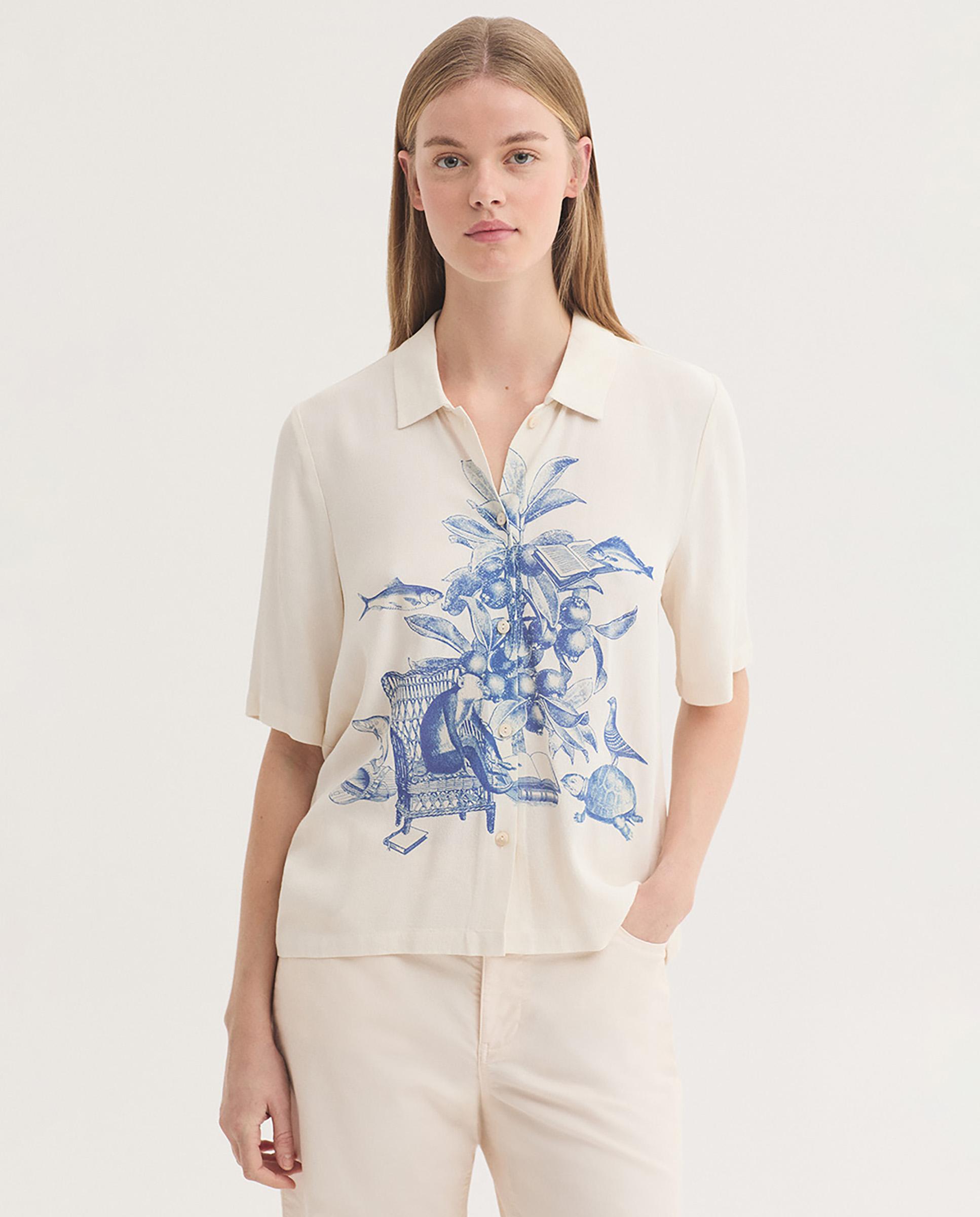 Nice Things - Camisa de mujer 100% algodón de manga corta.