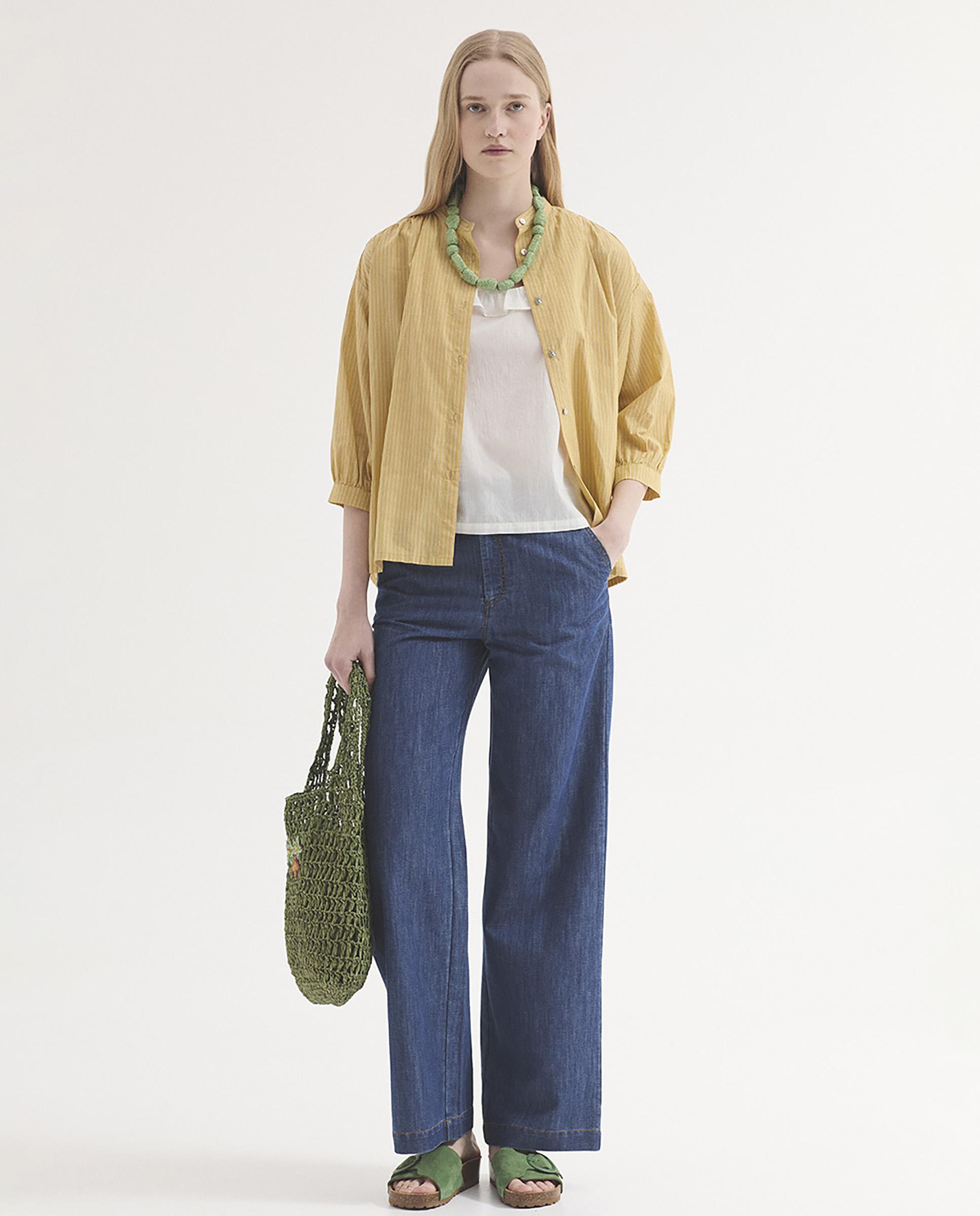 Top de mujer 100% algodón con volantes - Nice Things - Blanco Blanco-5