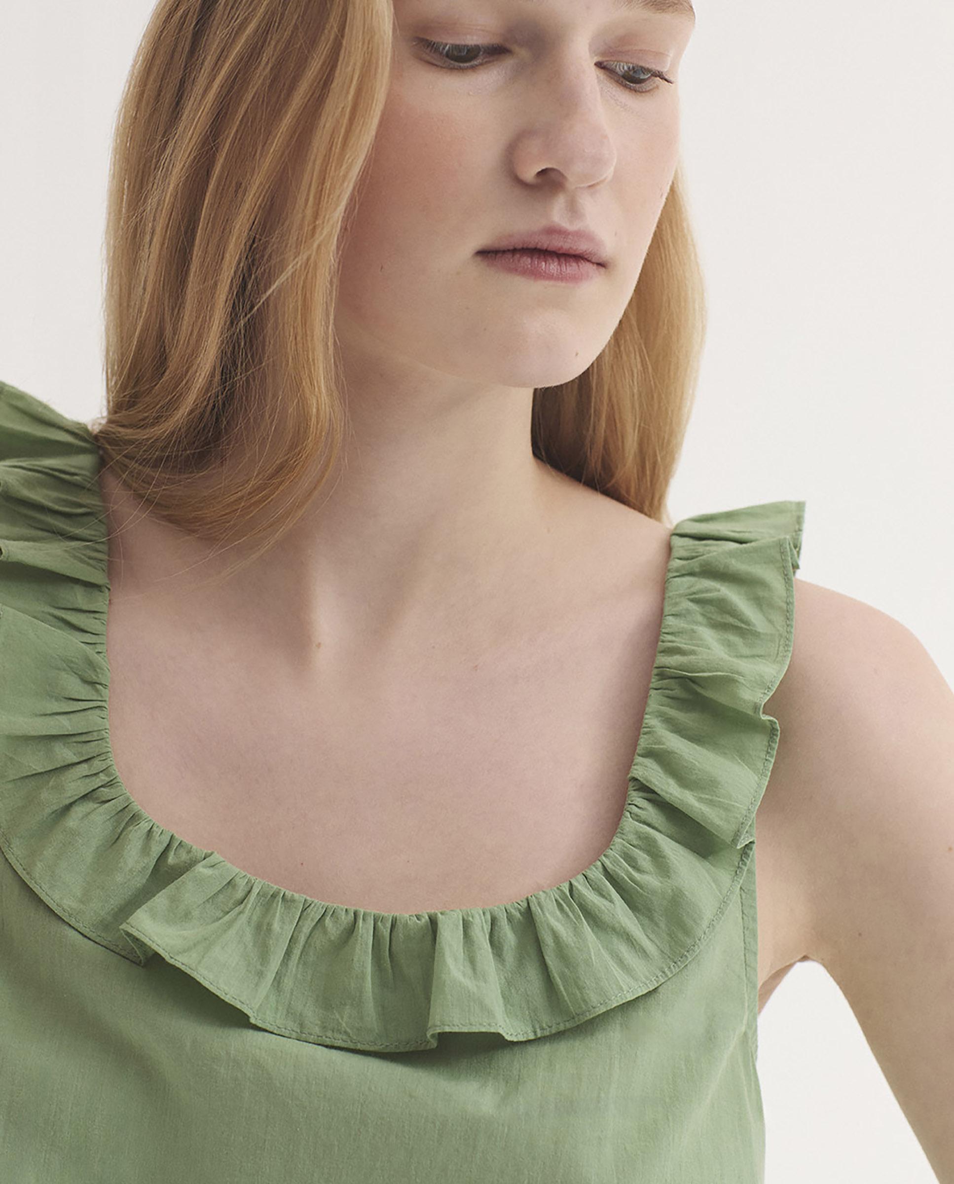 Top de mujer 100% algodón con volantes - Nice Things - Verde Verde-2