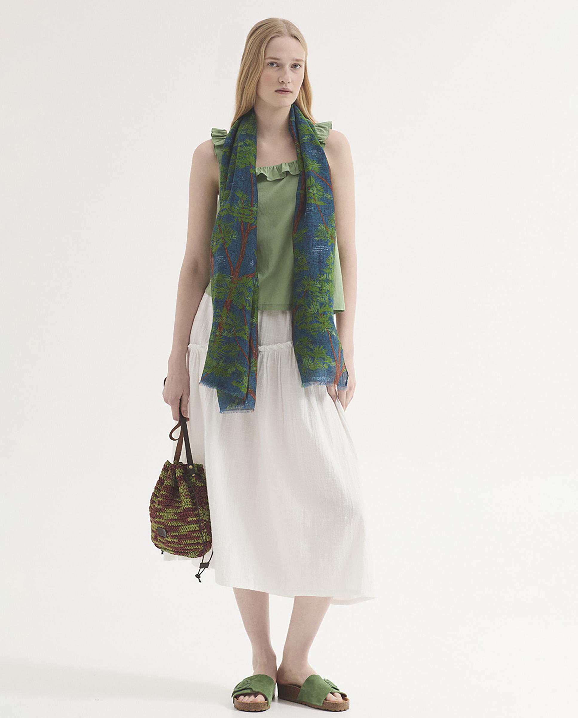 Top de mujer 100% algodón con volantes - Nice Things - Verde Verde-5