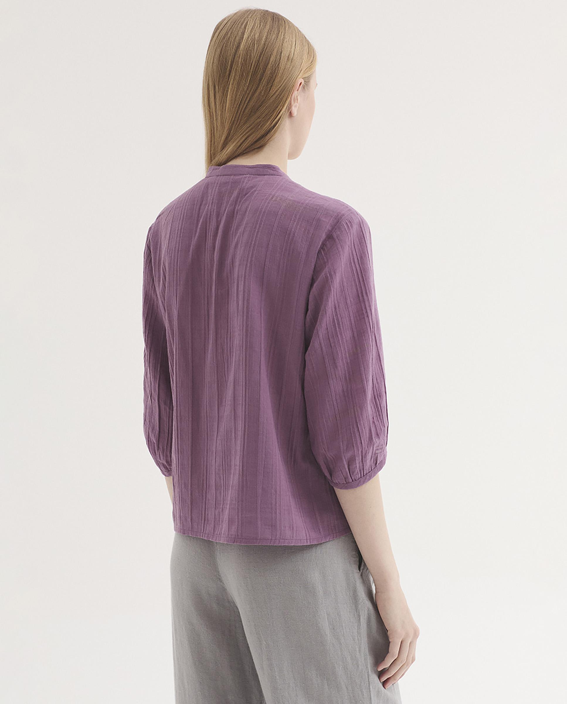 Camisa de mujer 100% algodón con cuello mao - Nice Things - Morado Morado-4