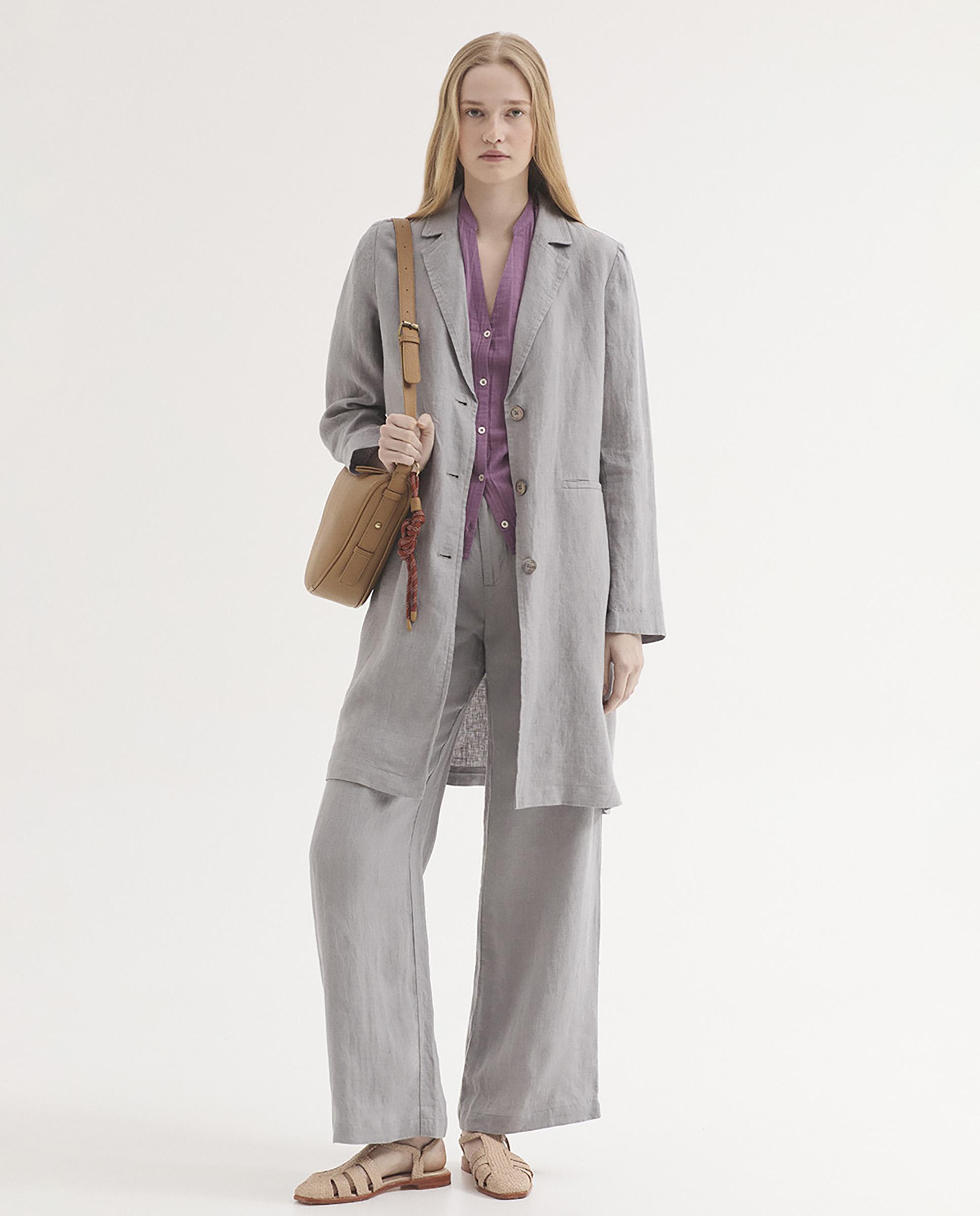 Camisa de mujer 100% algodón con cuello mao - Nice Things - Morado Morado-5