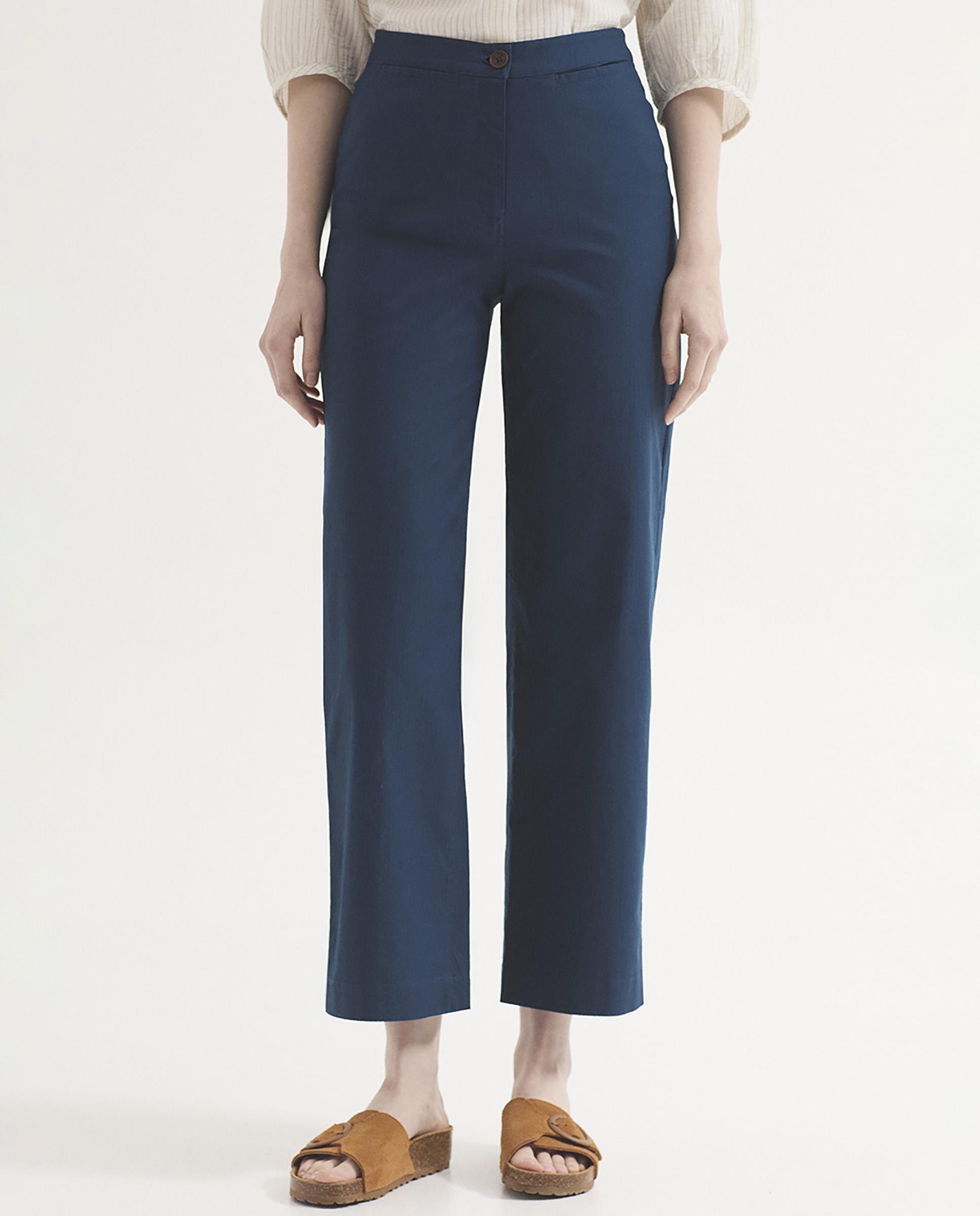 Nice Things - Pantones rectos de mujer liso con bolsillos.