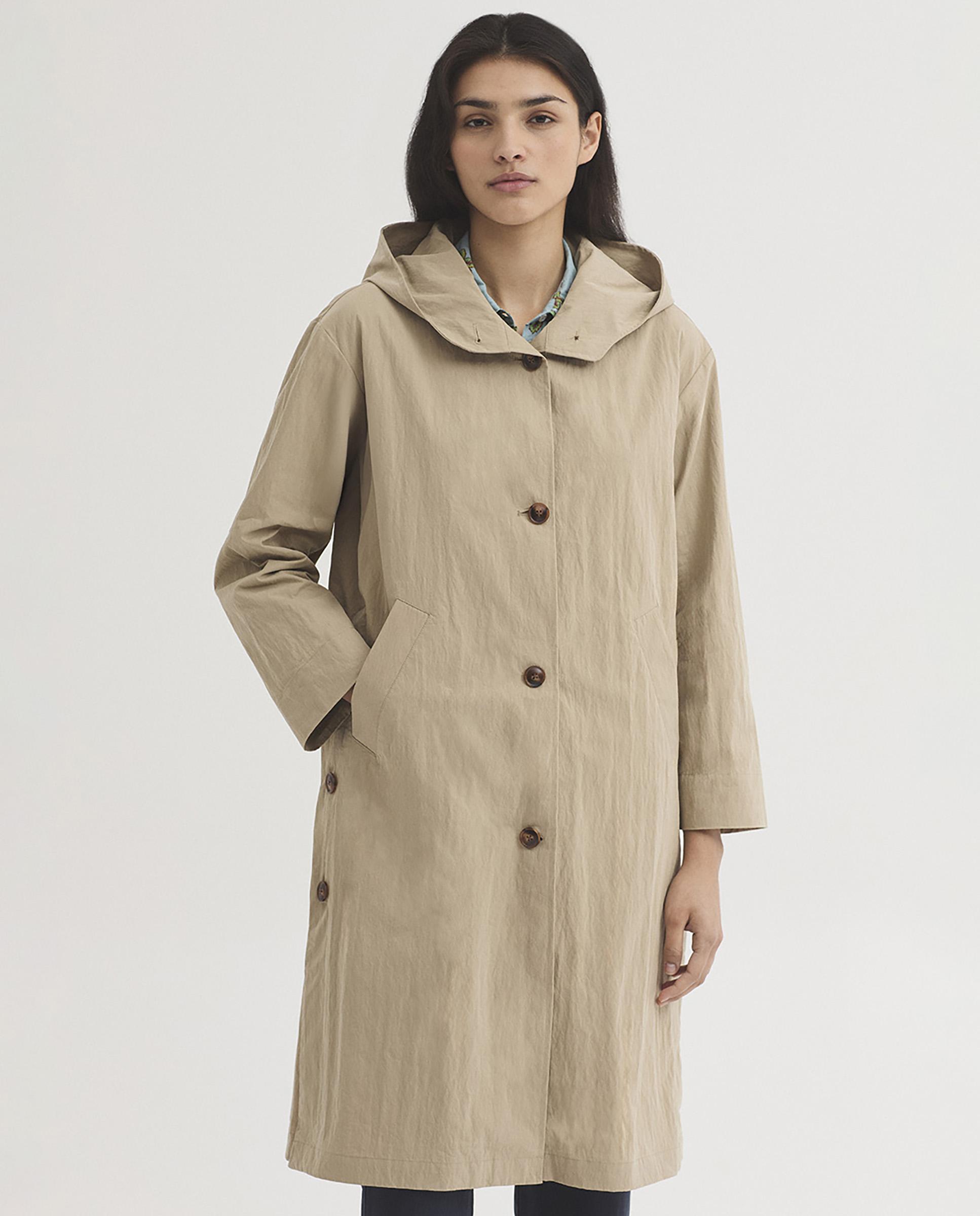 Nice Things - Gabardina de mujer con capucha repelente al agua.