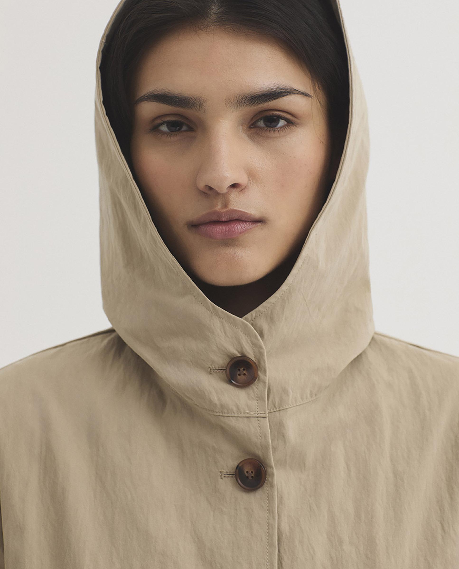 Gabardina de mujer con capucha repelente al agua - Nice Things - Beige Beige-2