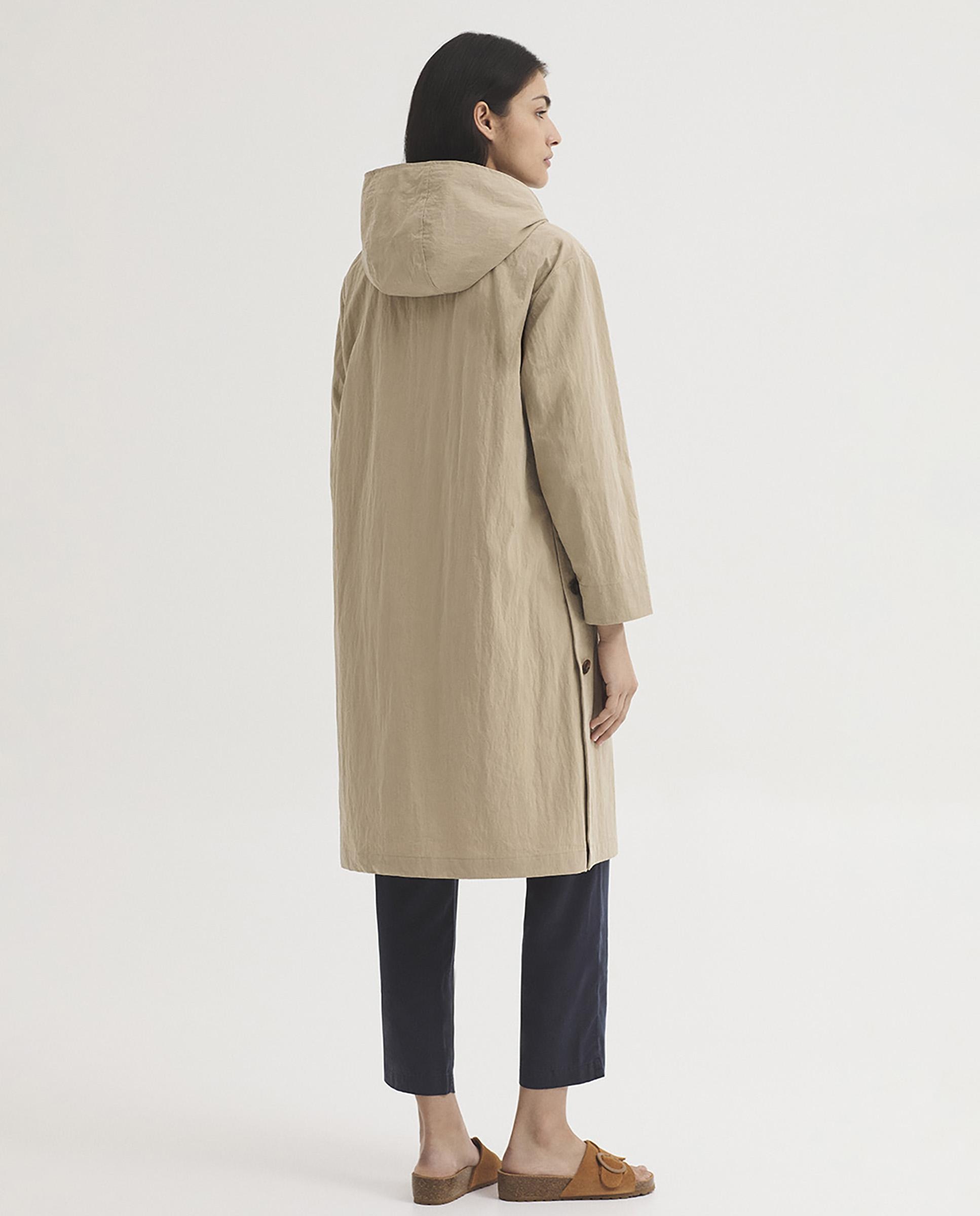 Gabardina de mujer con capucha repelente al agua - Nice Things - Beige Beige-4