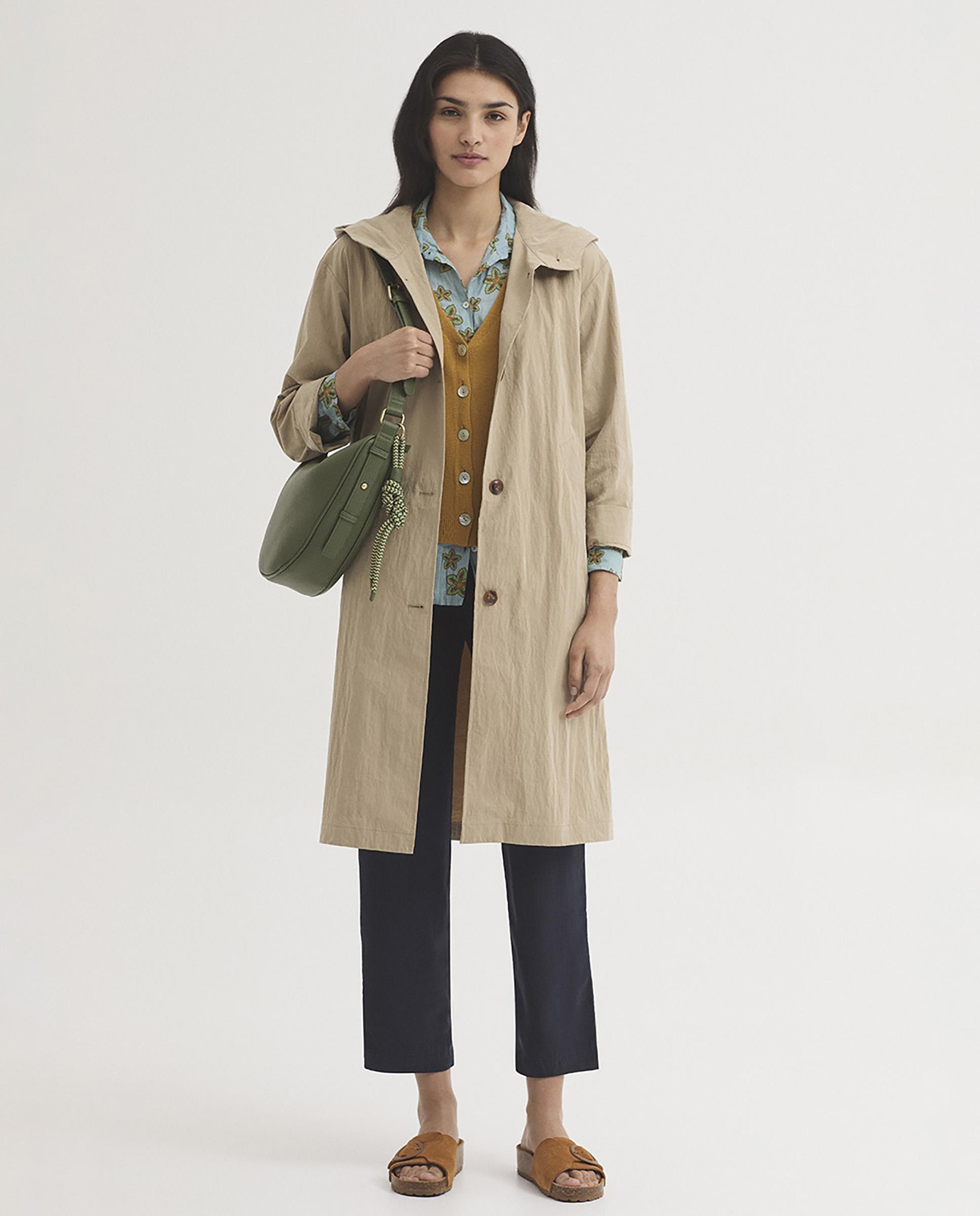 Gabardina de mujer con capucha repelente al agua - Nice Things - Beige Beige-5
