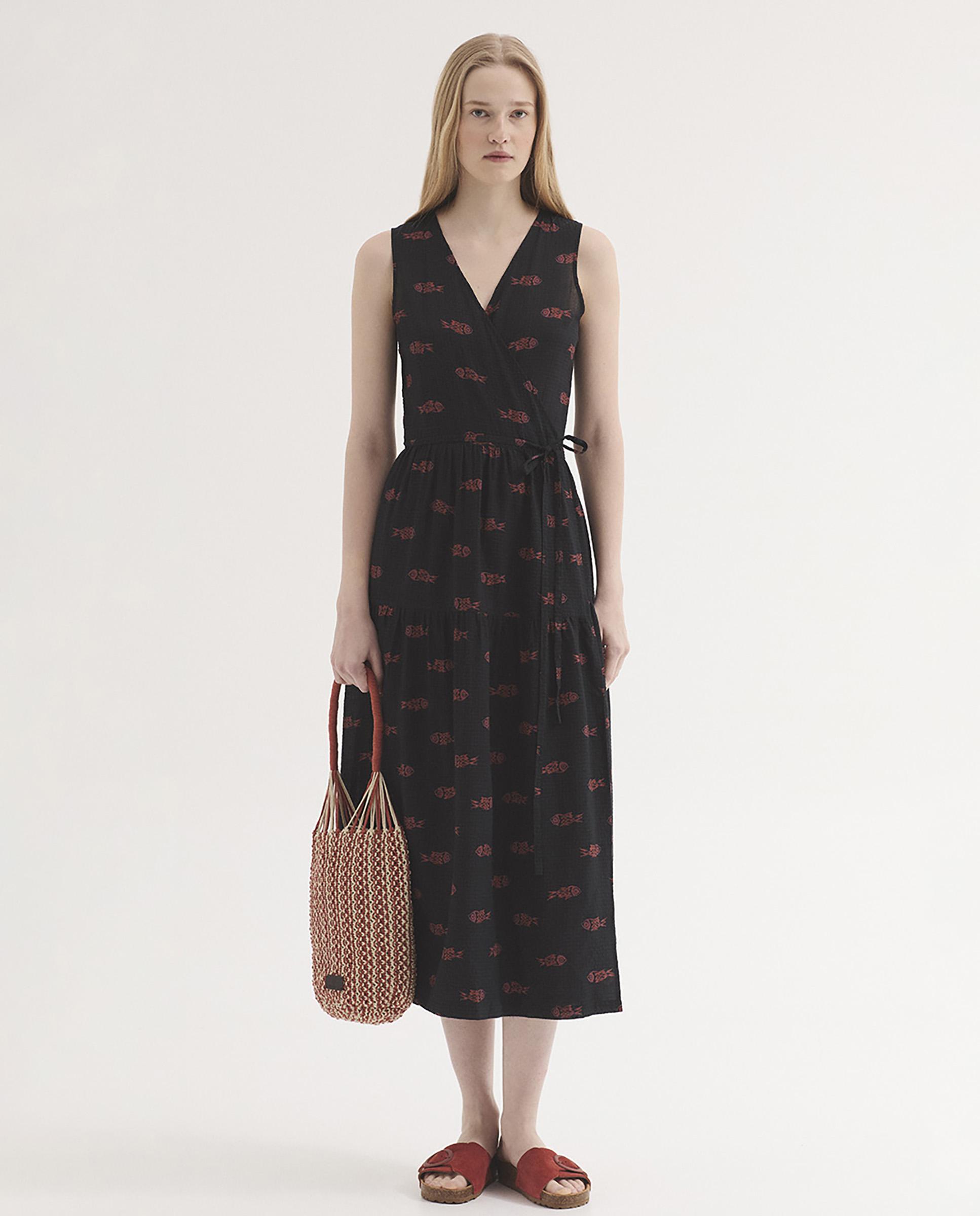 Nice Things - Vestido midi con estampados y escote de pico.