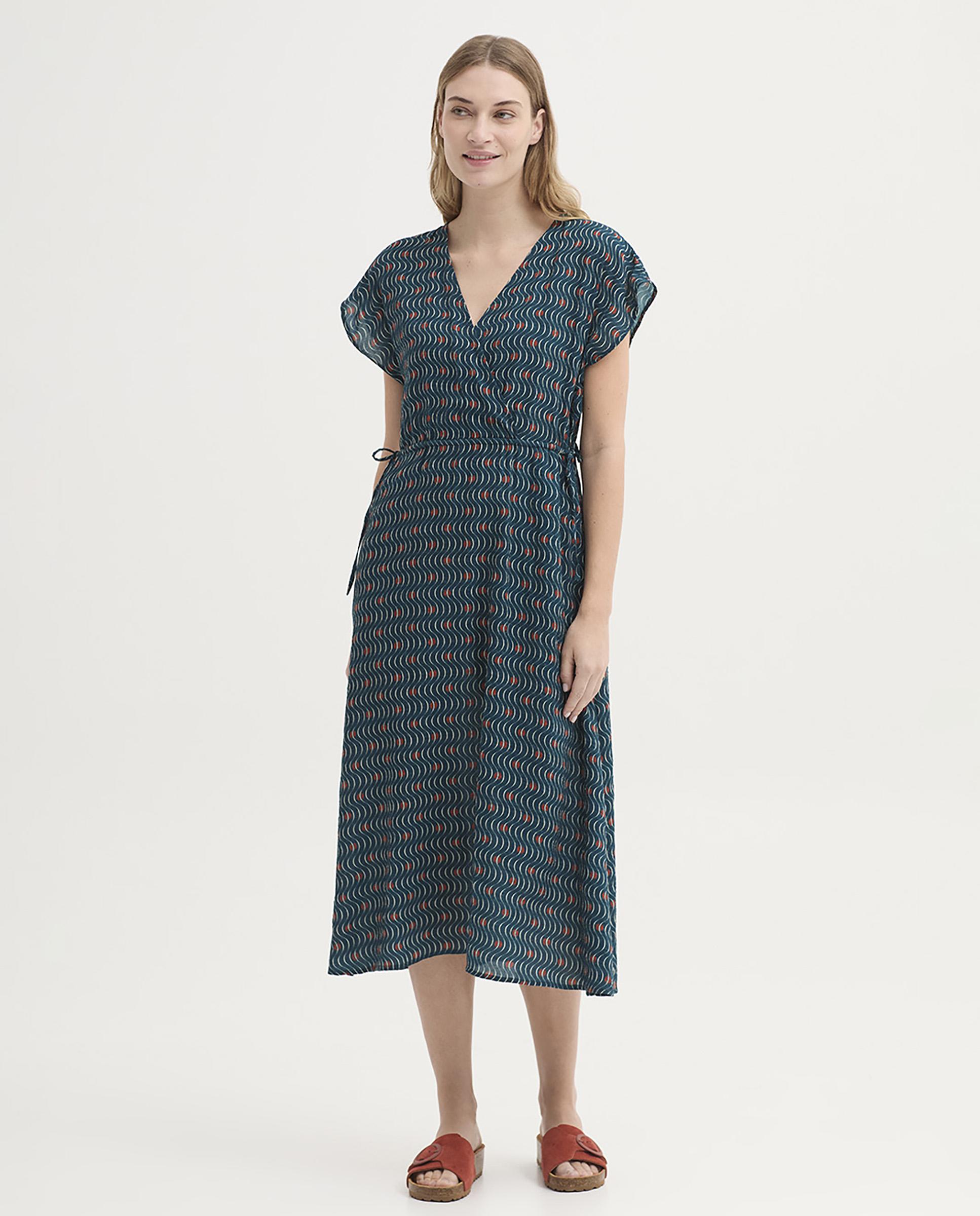 Nice Things - Vestido midi estampado con escote de pico.