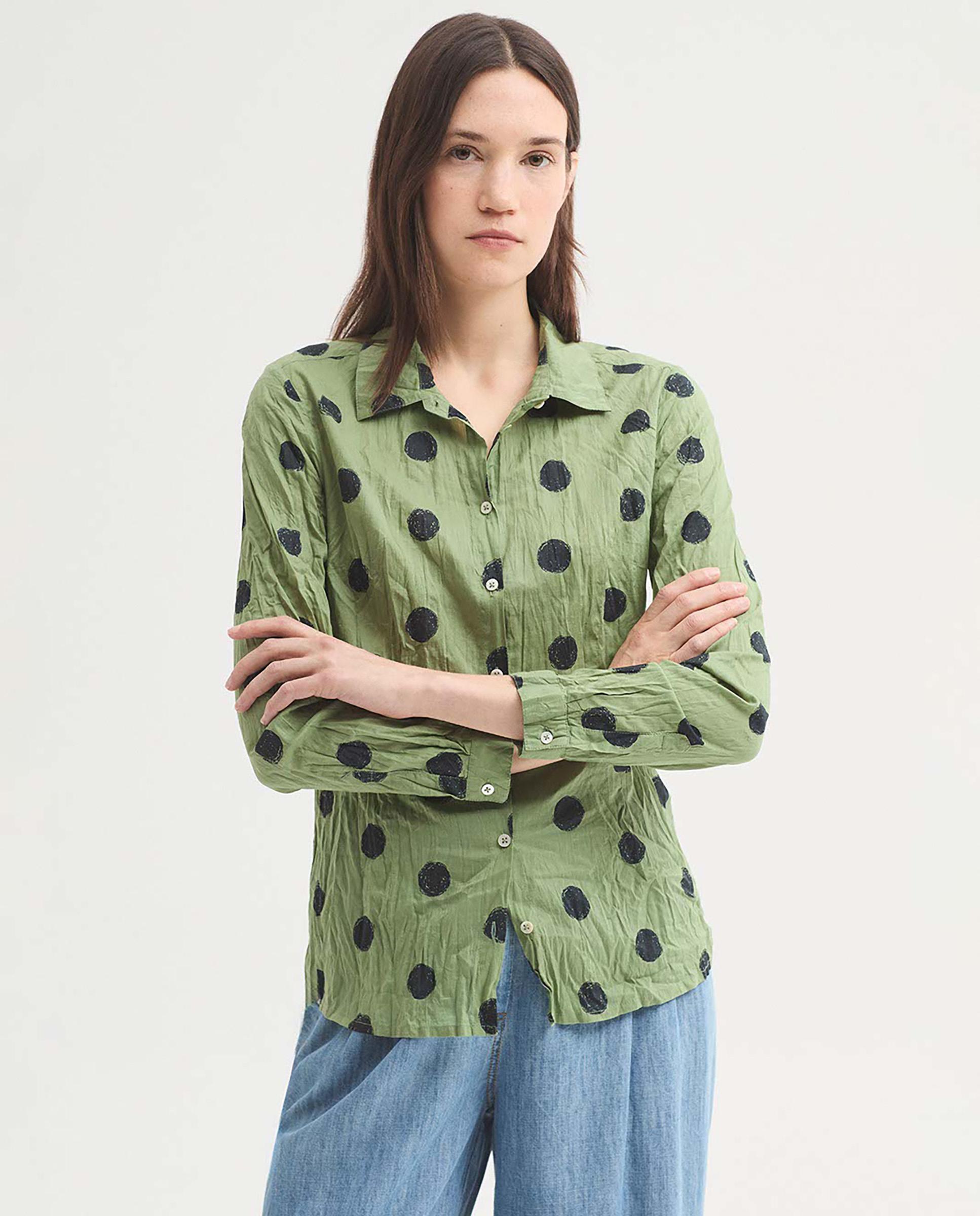 Camisa de mujer 100% algodón con lunares