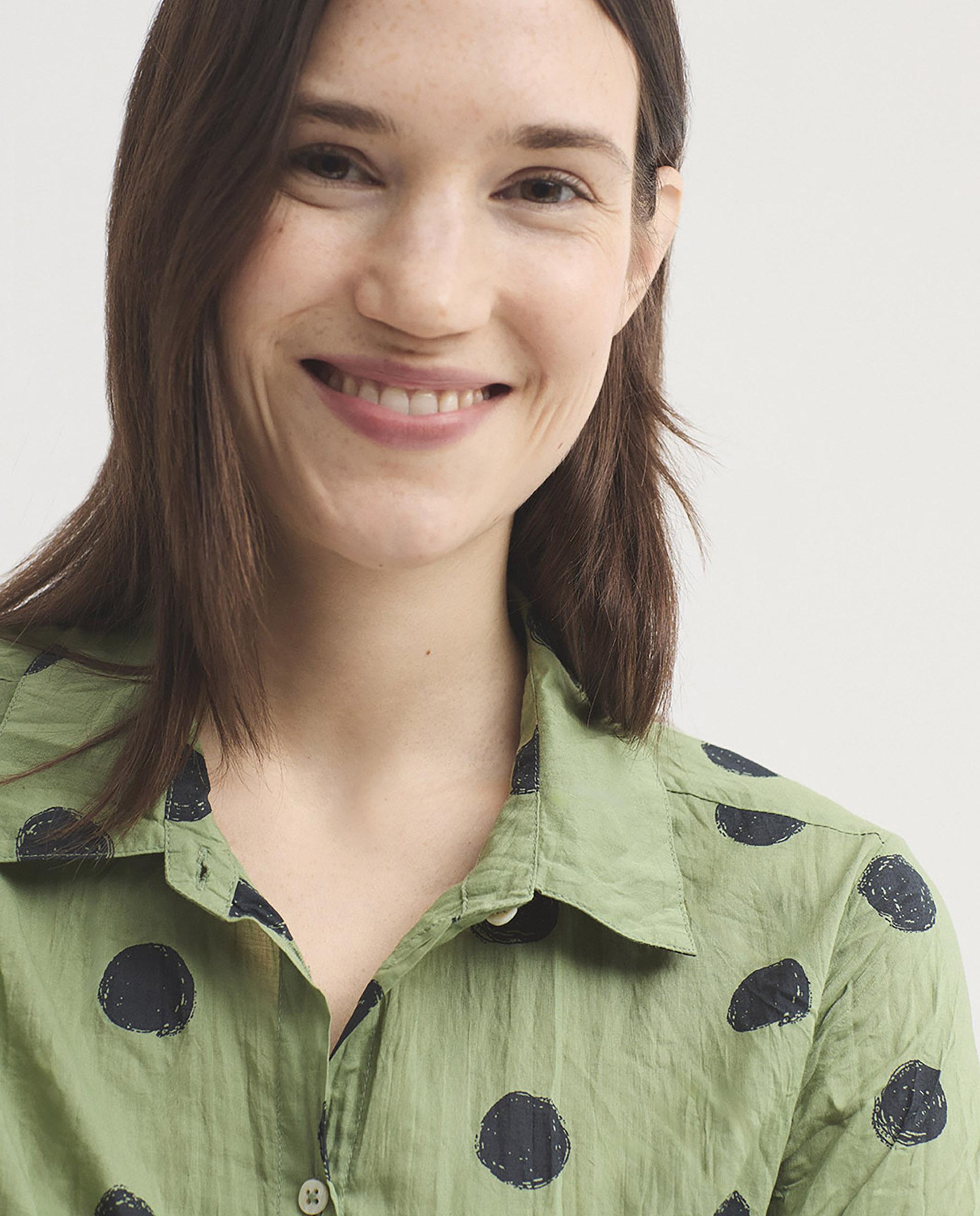 Camisa de mujer 100% algodón con lunares - Nice Things - Kaki Kaki-2