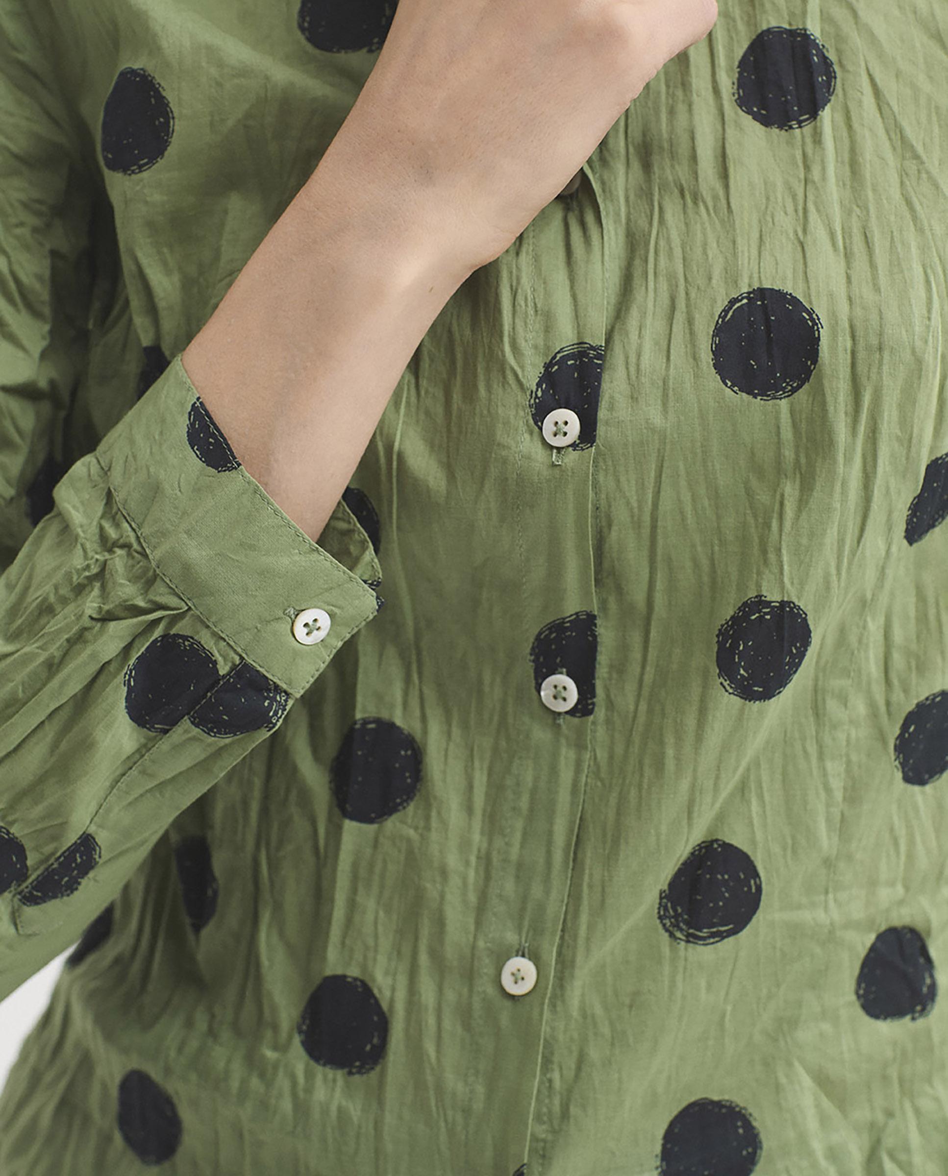 Camisa de mujer 100% algodón con lunares - Nice Things - Kaki Kaki-3