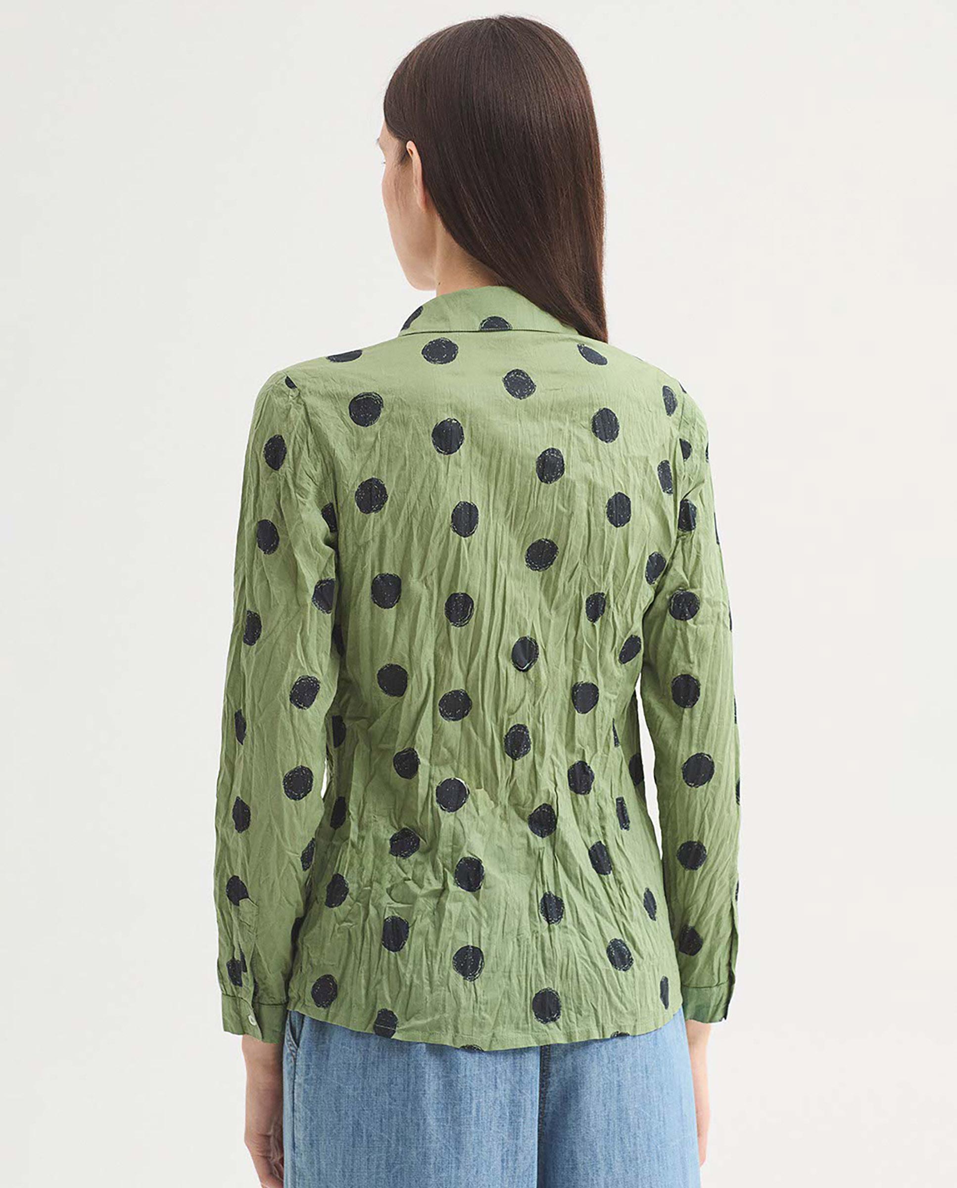 Camisa de mujer 100% algodón con lunares - Nice Things - Kaki Kaki-4